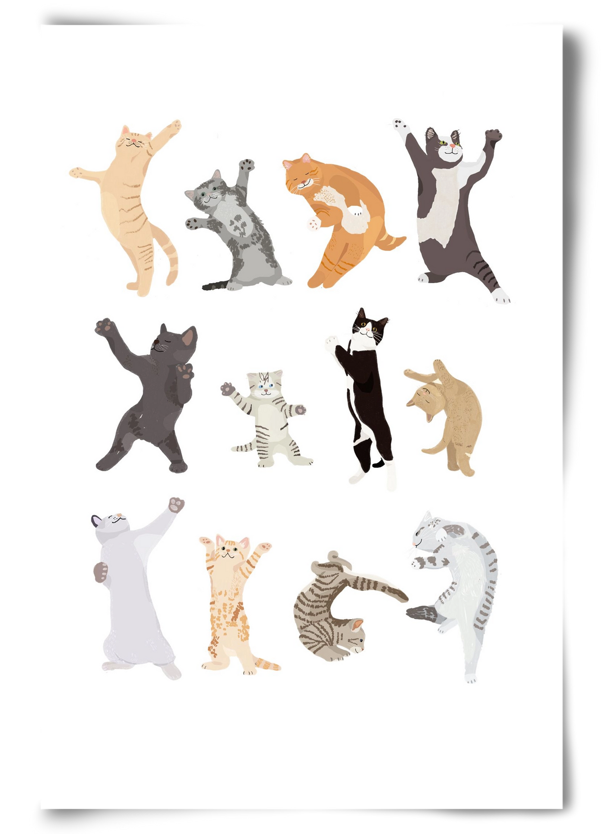 Dancing Cats, 60x90 cm, Keret nélkül