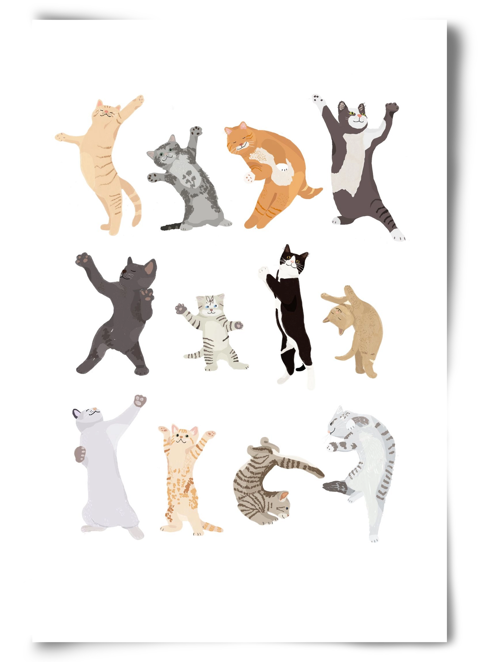 Dancing Cats, 60x90 cm, Keret nélkül