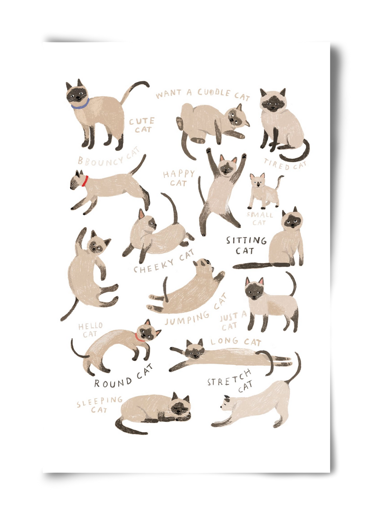 Siamese Cats, 40x60 cm, Keret nélkül