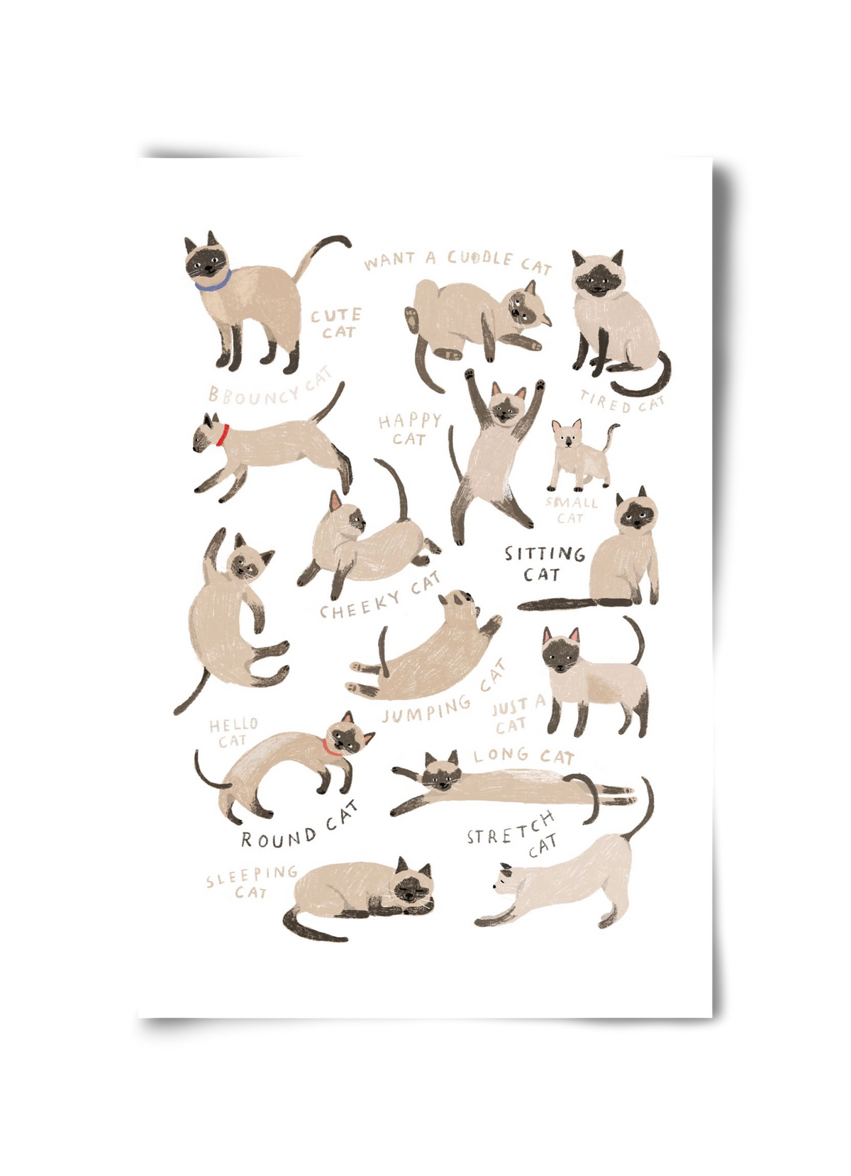 Siamese Cats, 30x45 cm, Keret nélkül