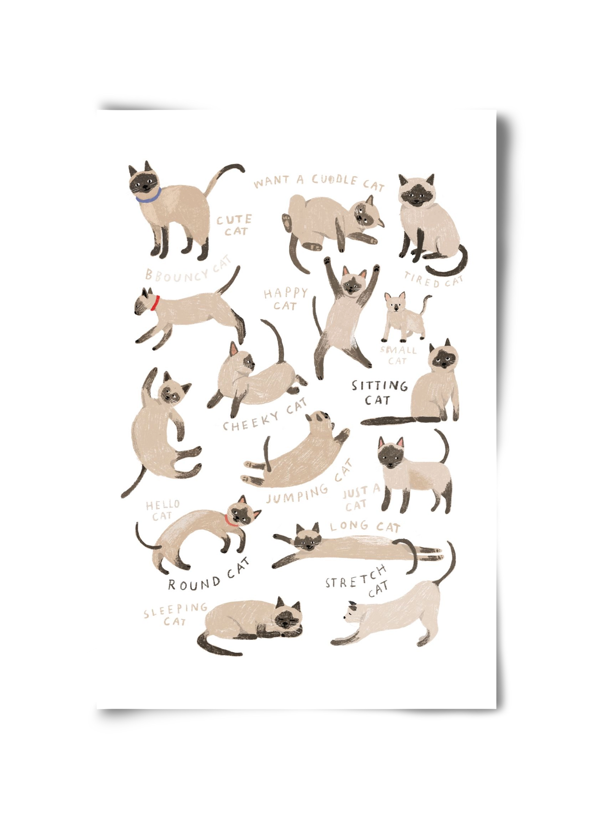 Siamese Cats, 30x45 cm, Keret nélkül