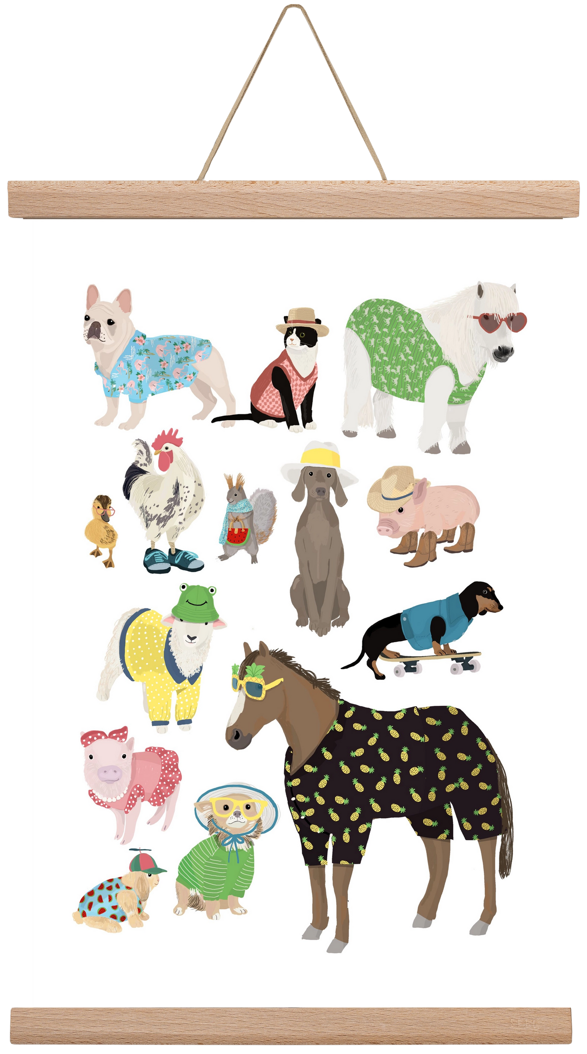 Summer Animals, 30x45 cm (30x45 cm), Tölgy akasztó