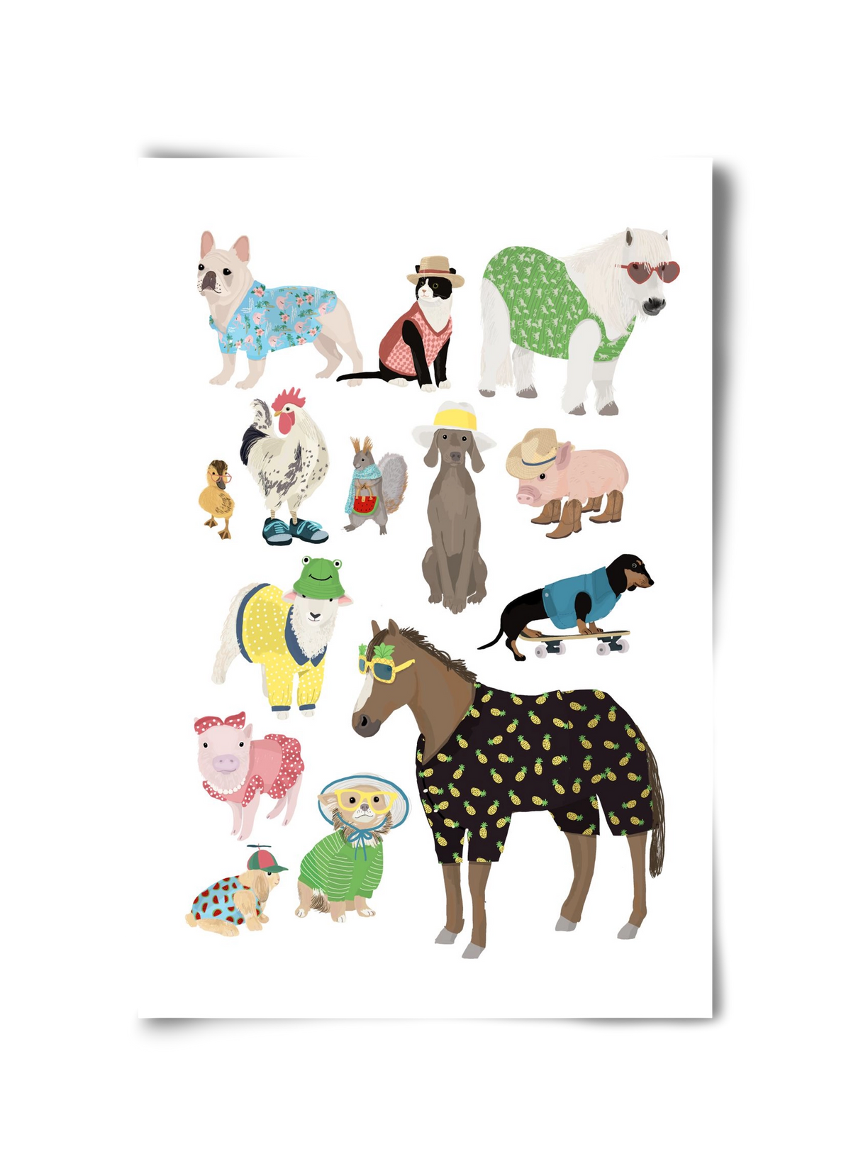 Summer Animals, 30x45 cm, Keret nélkül