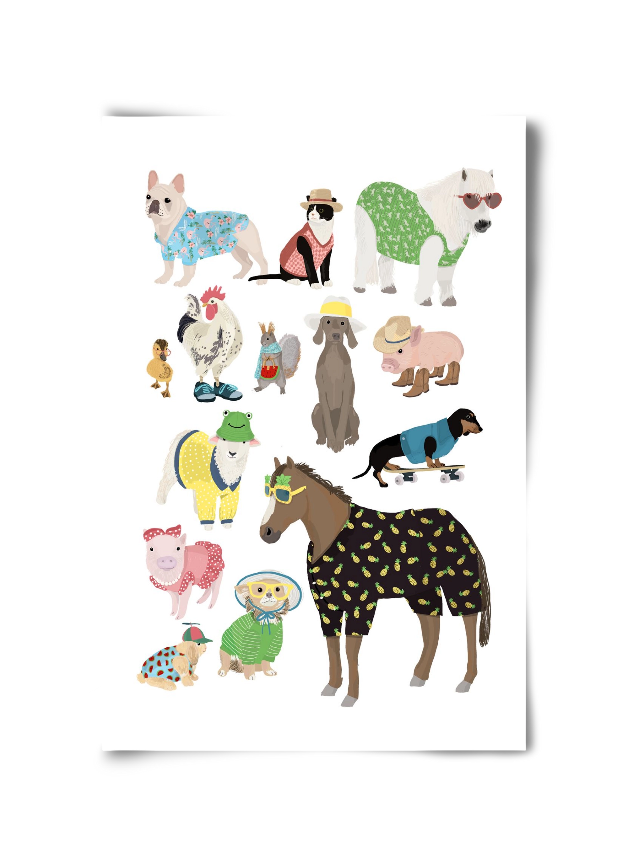 Summer Animals, 30x45 cm, Keret nélkül