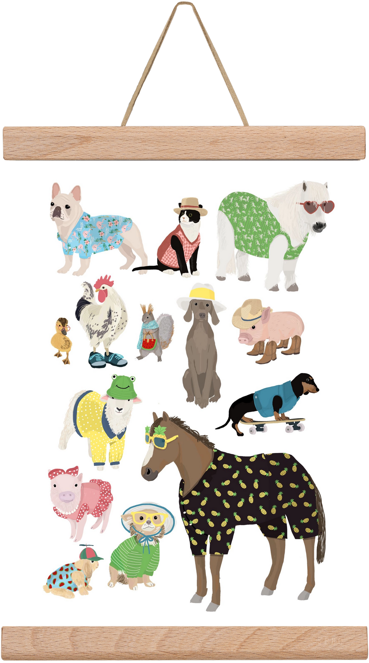 Summer Animals, 20x30 cm (20x30 cm), Tölgy akasztó