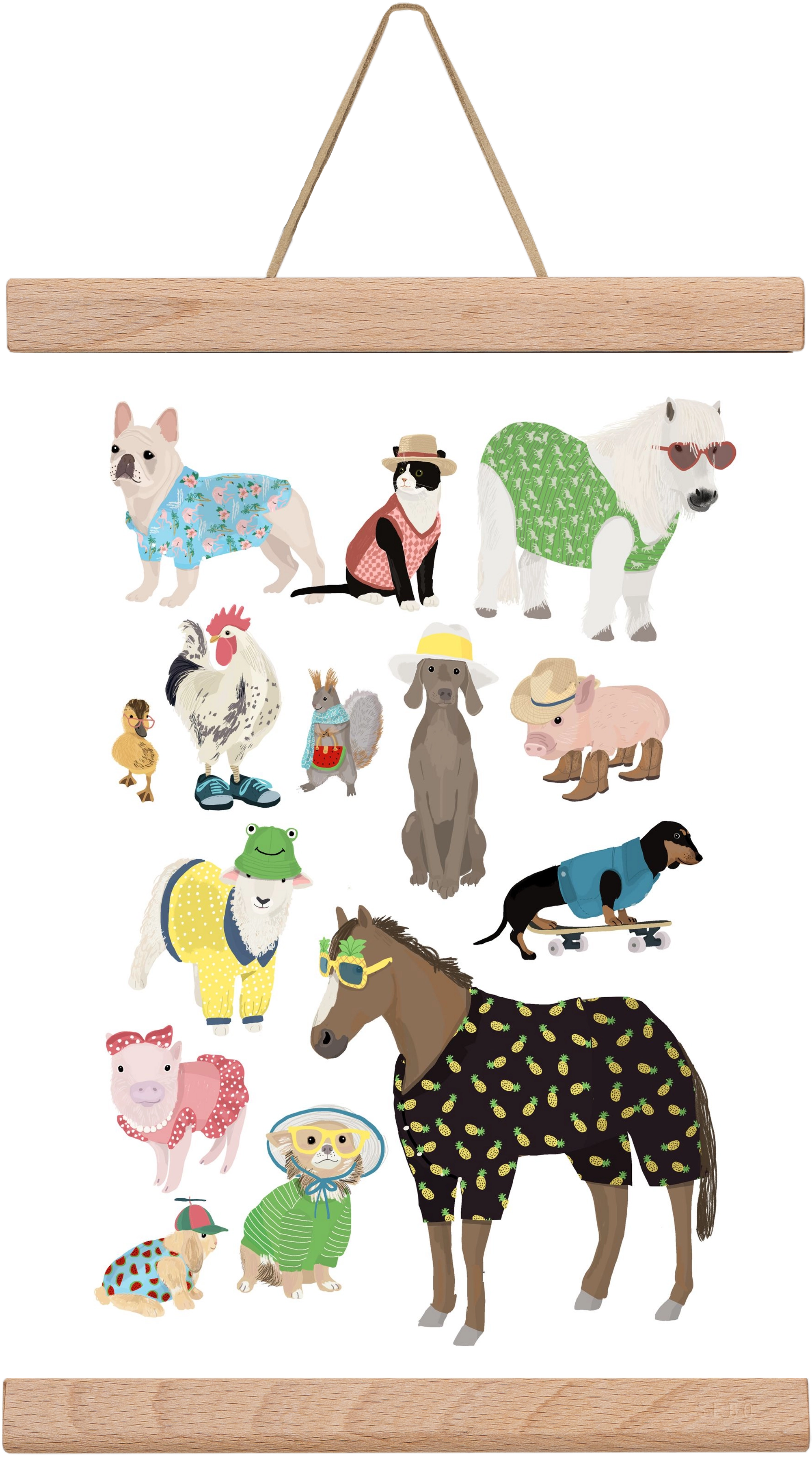 Summer Animals, 20x30 cm (20x30 cm), Tölgy akasztó