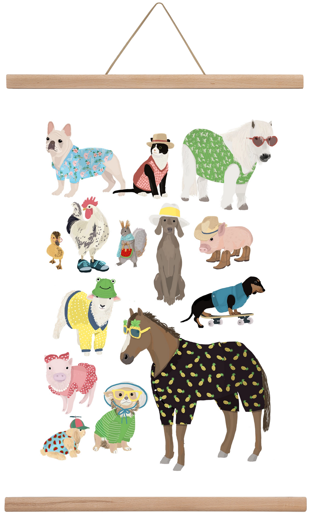 Summer Animals, 40x60 cm (40x60 cm), Tölgy akasztó