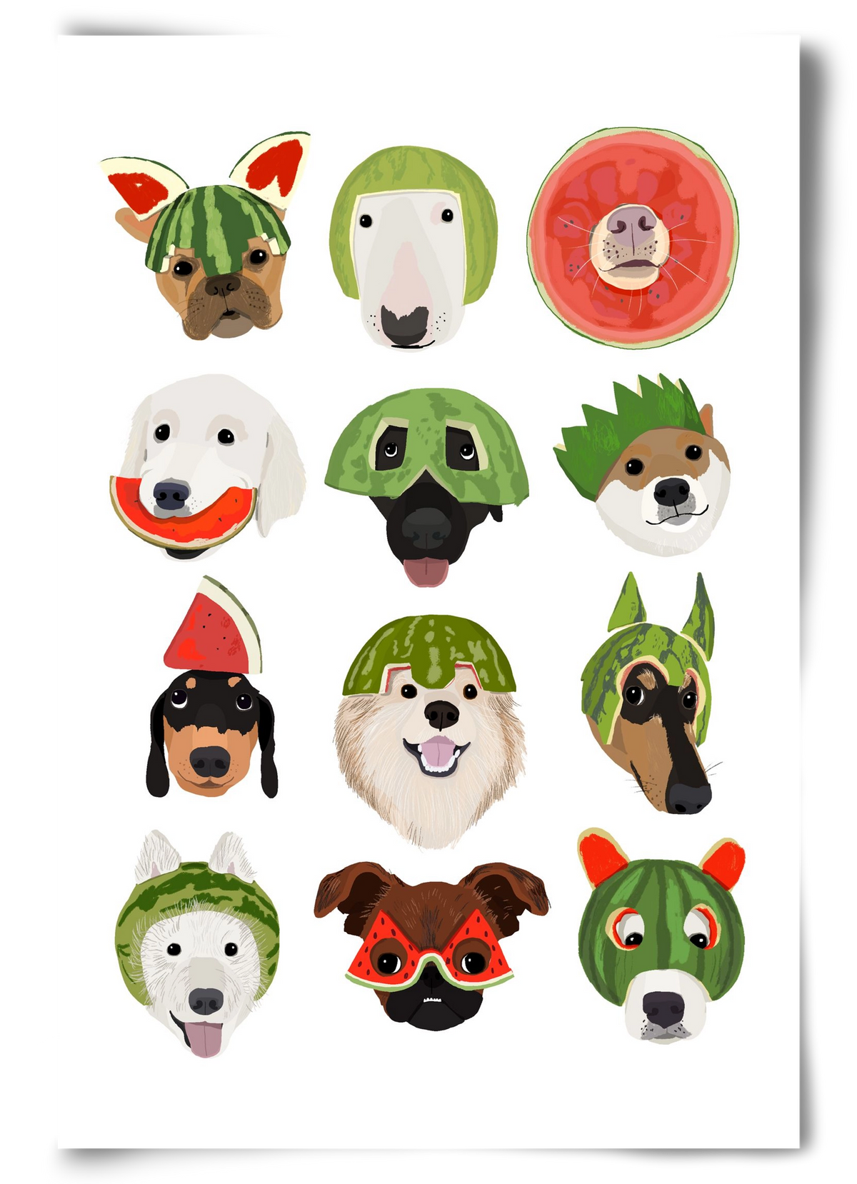 Watermelon dogs, 60x90 cm, Keret nélkül