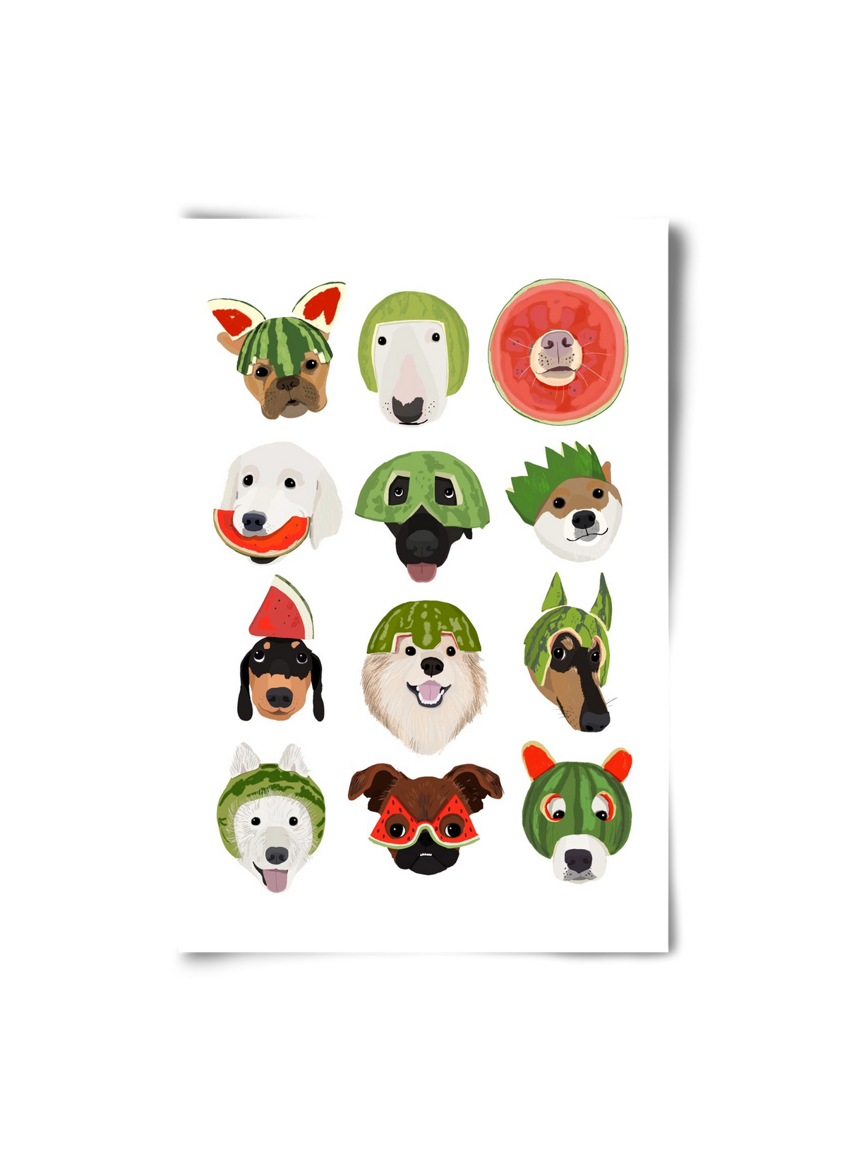 Watermelon dogs, 20x30 cm, Keret nélkül