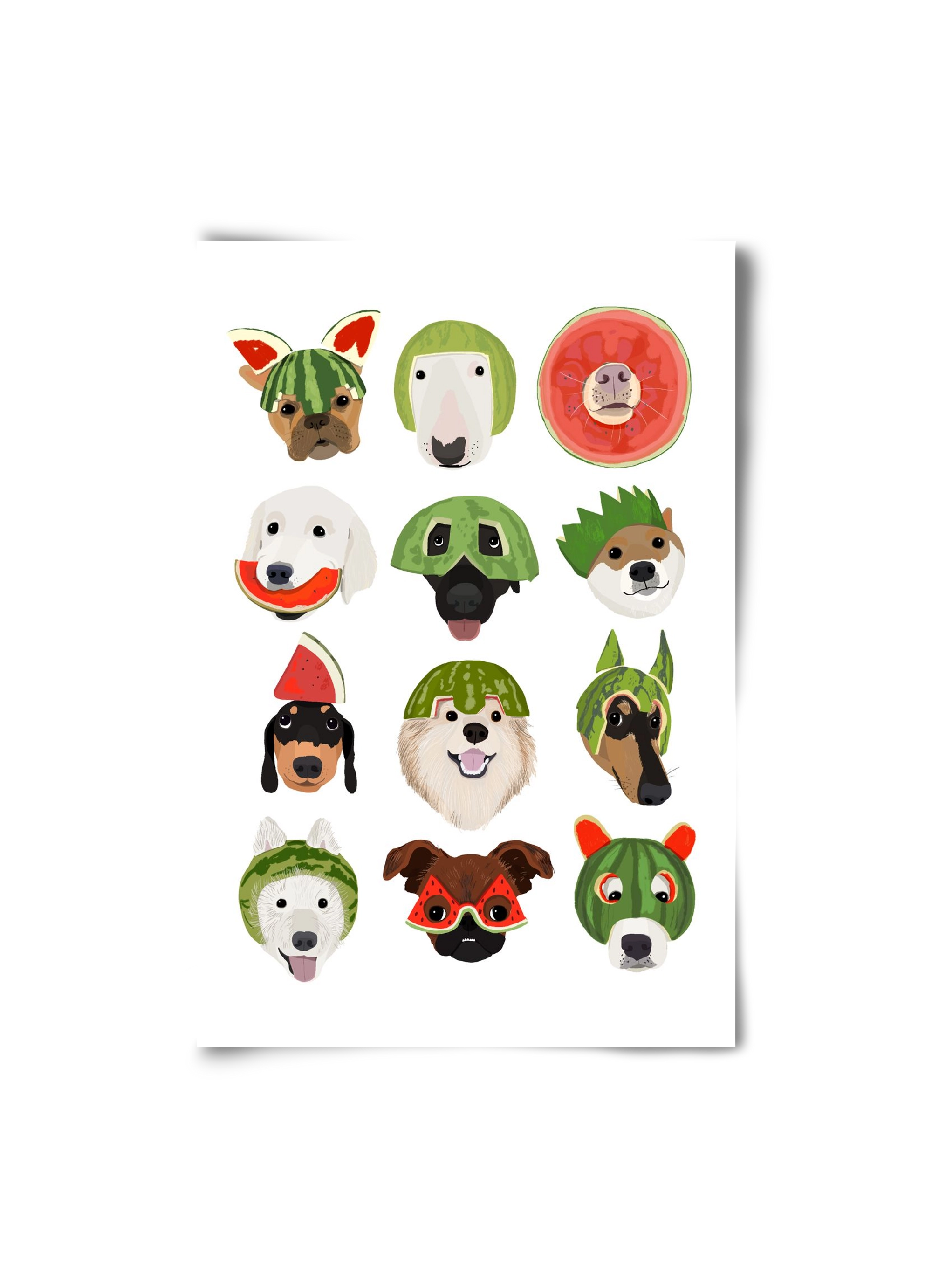 Watermelon dogs, 20x30 cm, Keret nélkül