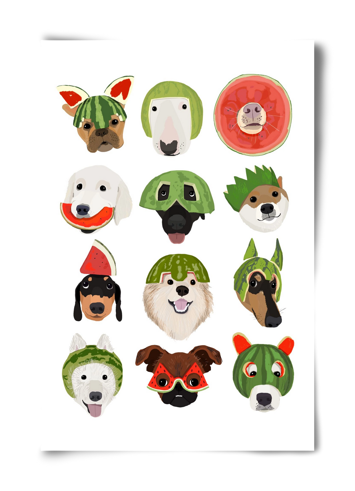 Watermelon dogs, 40x60 cm, Keret nélkül