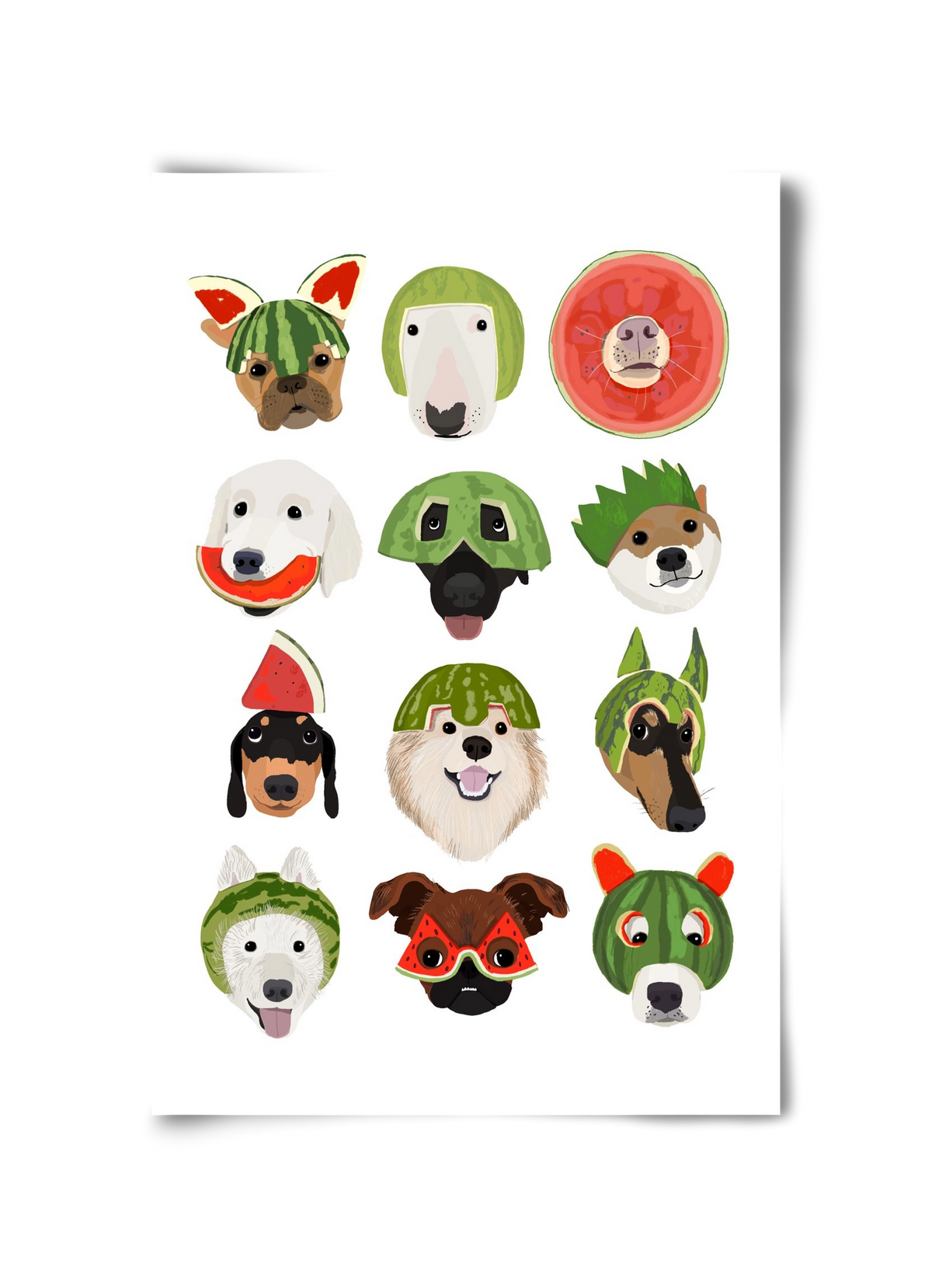 Watermelon dogs, 30x45 cm, Keret nélkül