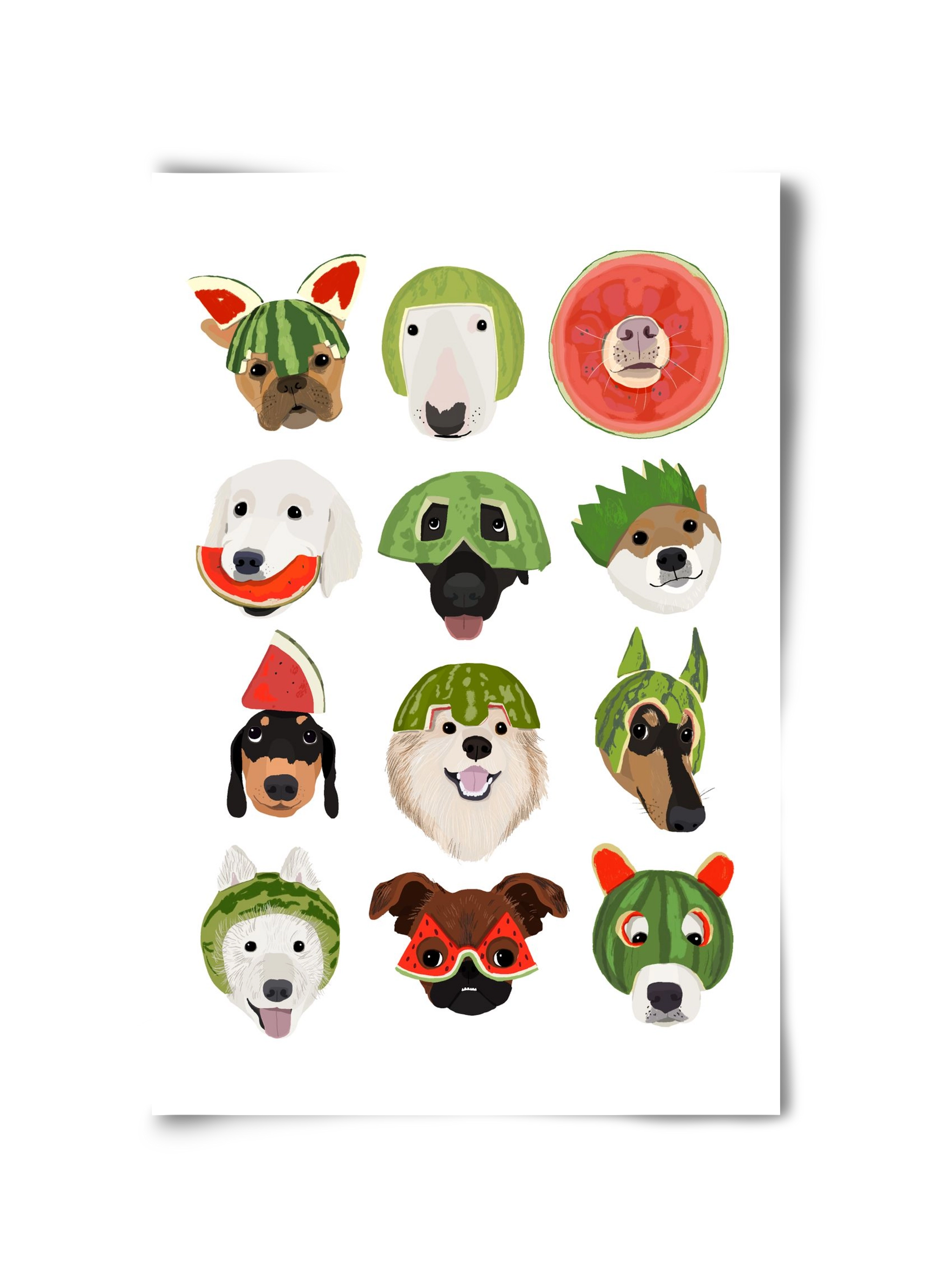 Watermelon dogs, 30x45 cm, Keret nélkül