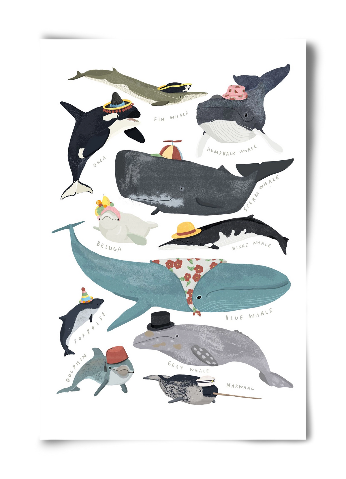 Whales in hats, 40x60 cm, Keret nélkül
