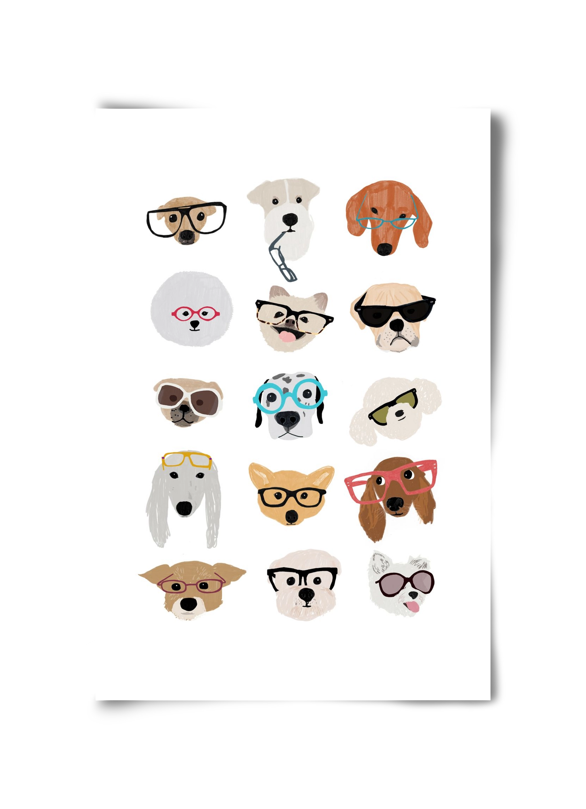 Dogs in Glasses, 30x45 cm, Keret nélkül