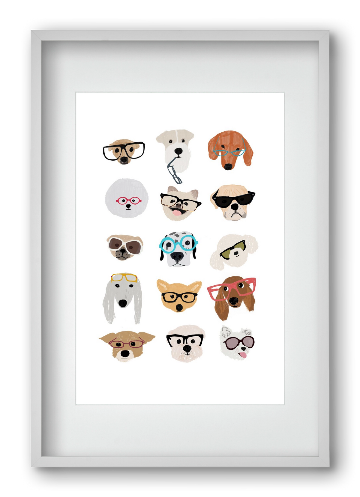 Dogs in Glasses, 40x60 cm (30x45 cm), Fehér keret, paszpartuval