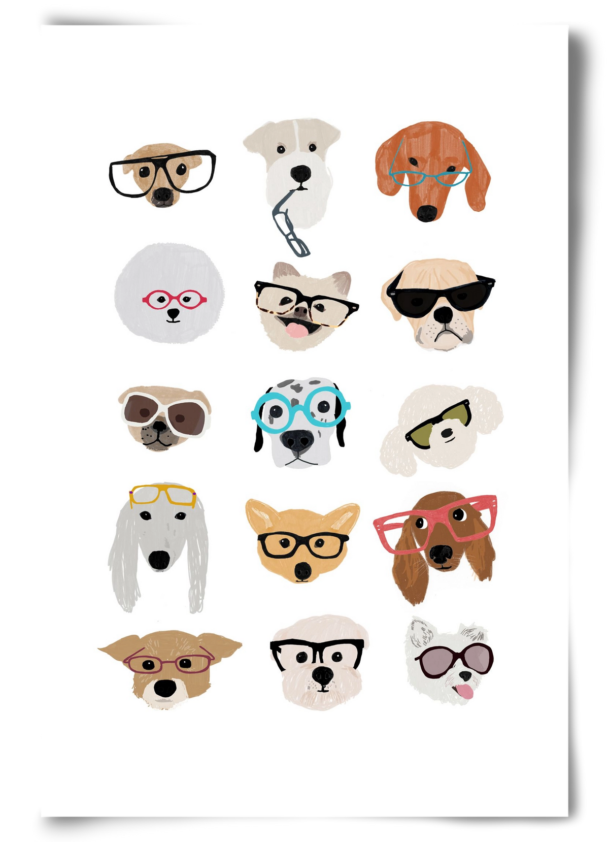 Dogs in Glasses, 60x90 cm, Keret nélkül
