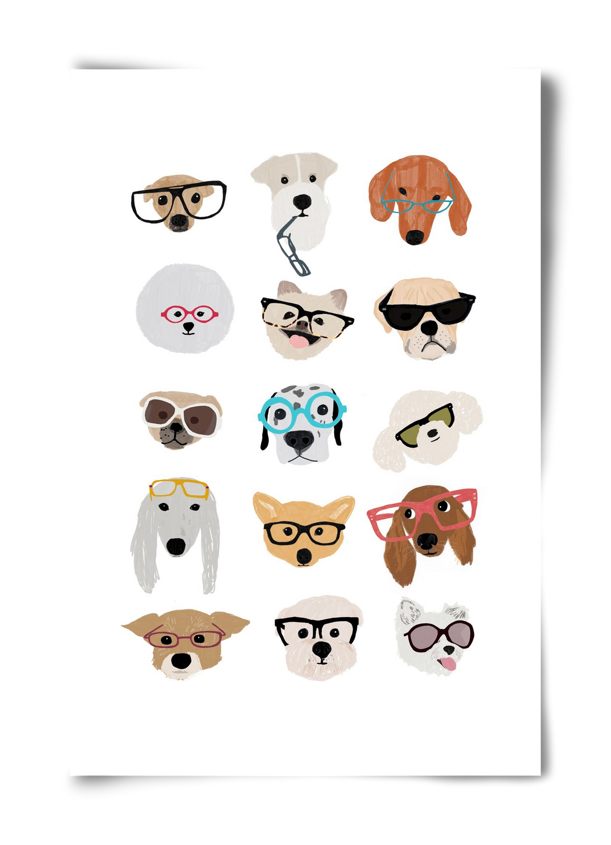 Dogs in Glasses, 40x60 cm, Keret nélkül