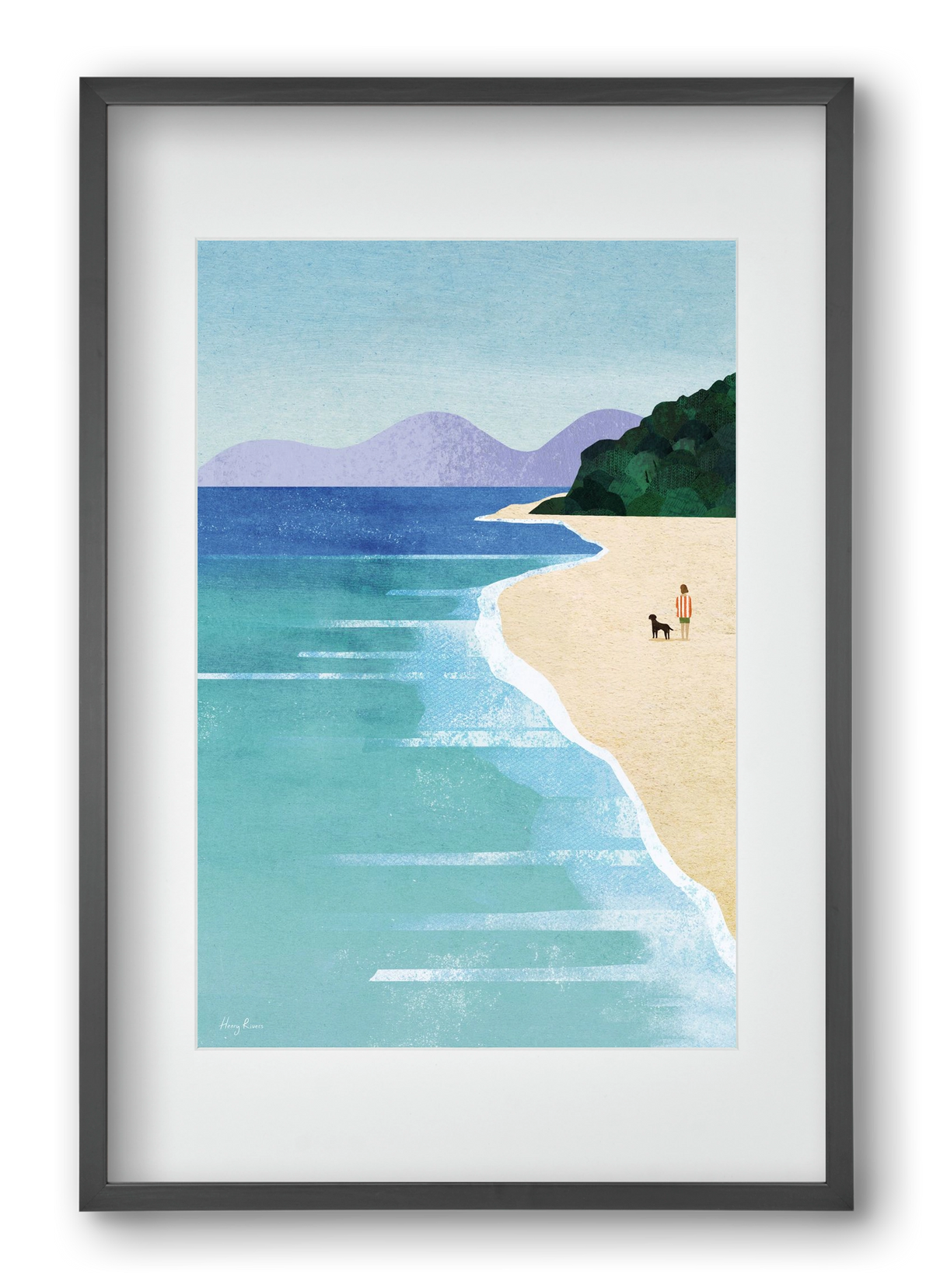 Beach Girl, 40x60 cm (30x45 cm), Fekete keret, paszpartuval