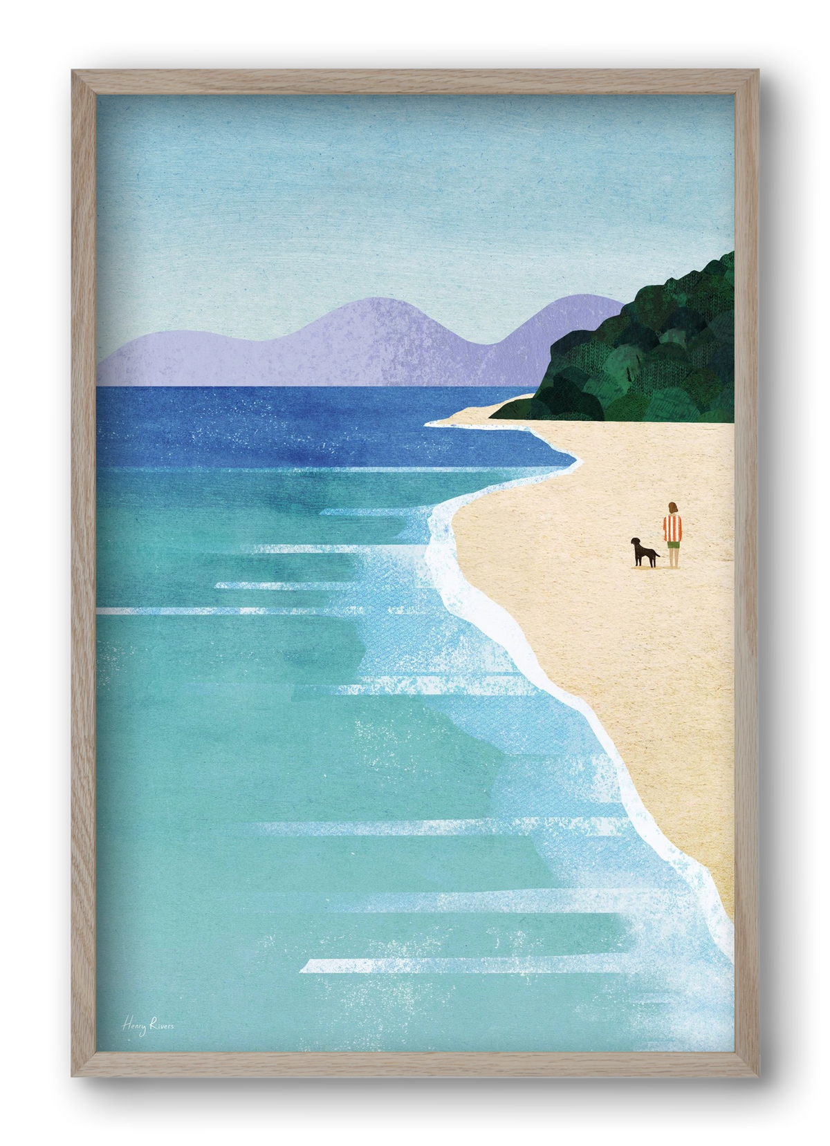 Beach Girl, 40x60 cm (40x60 cm), Tölgy keret