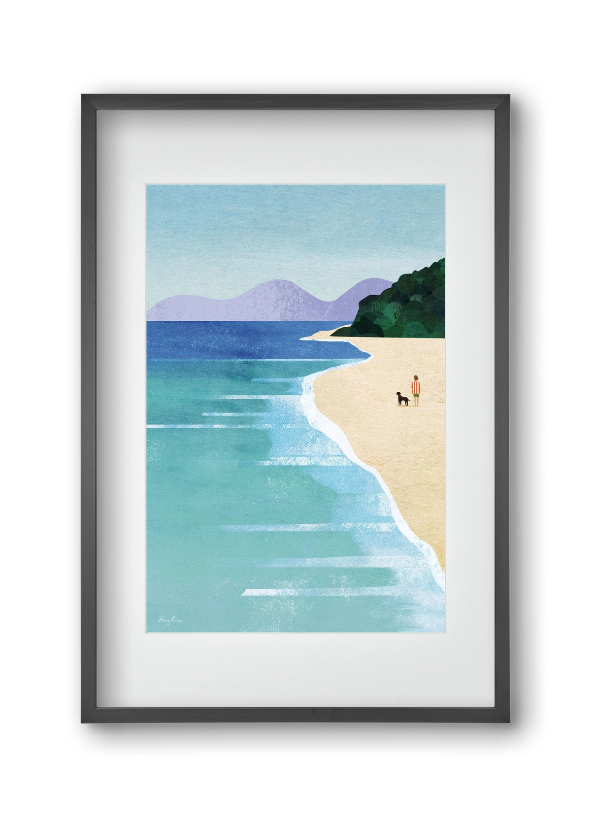 Beach Girl, 30x45 cm (20x30 cm), Fekete keret, paszpartuval