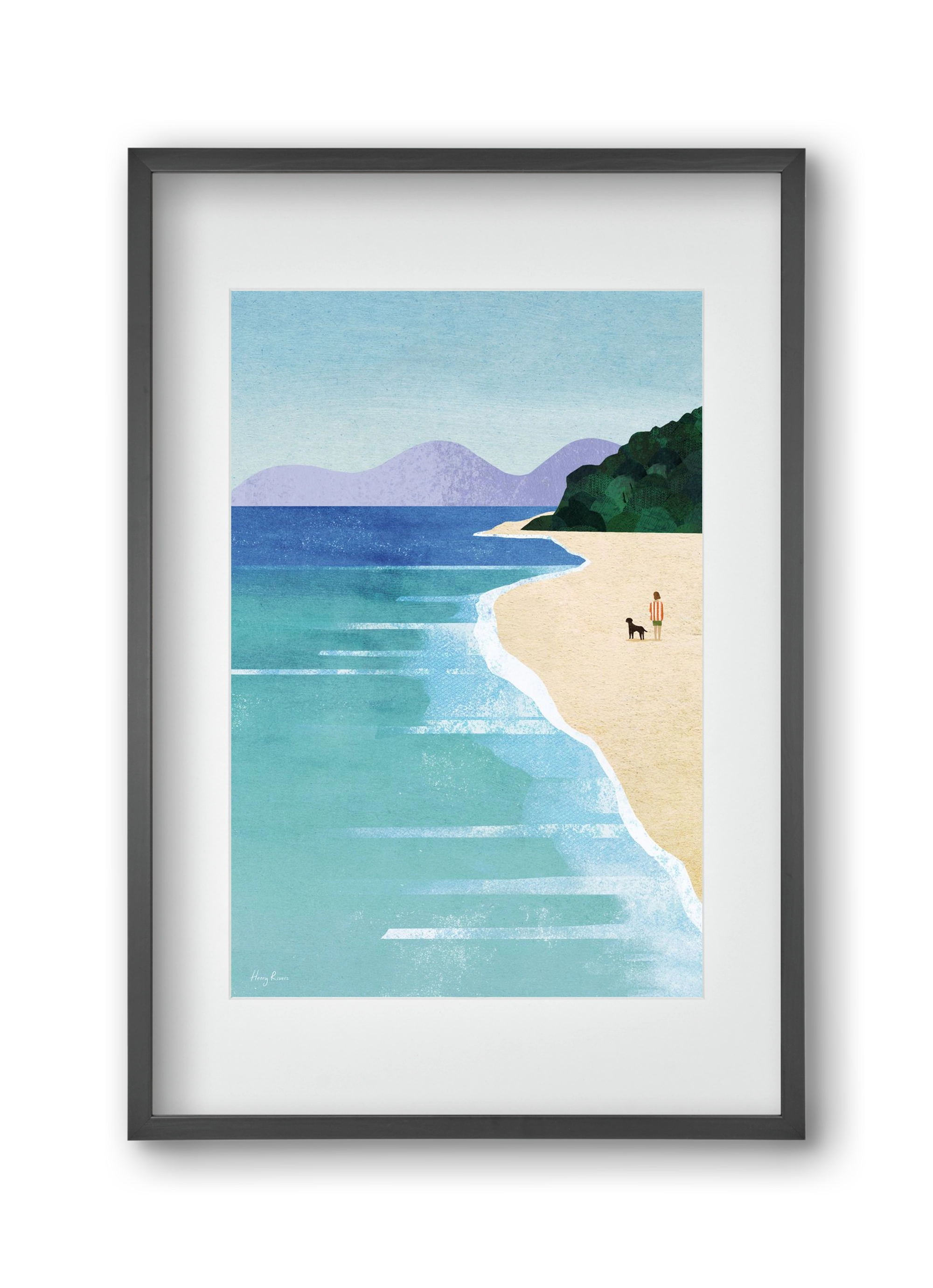 Beach Girl, 30x45 cm (20x30 cm), Fekete keret, paszpartuval