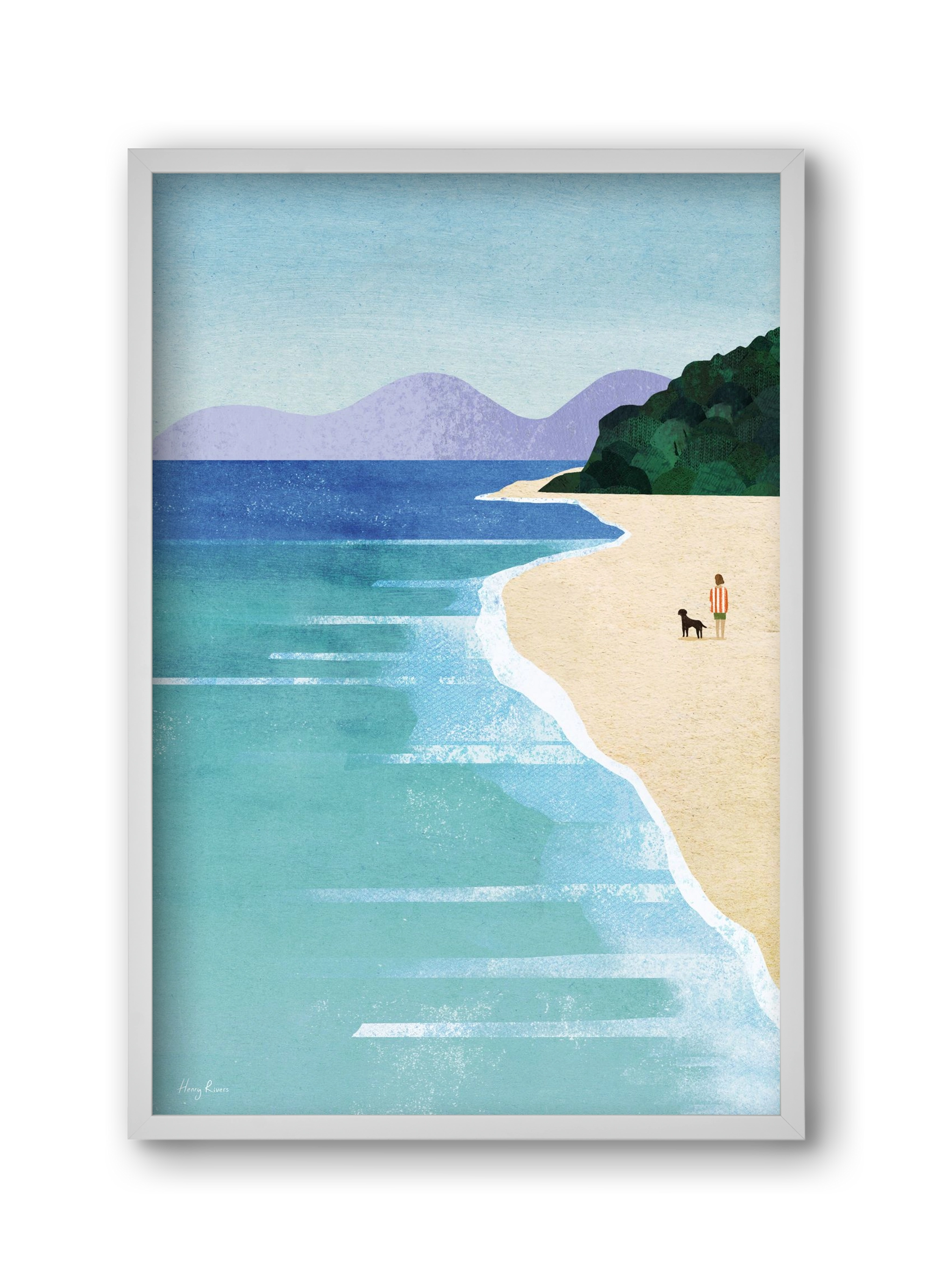 Beach Girl, 30x45 cm (30x45 cm), Fehér keret