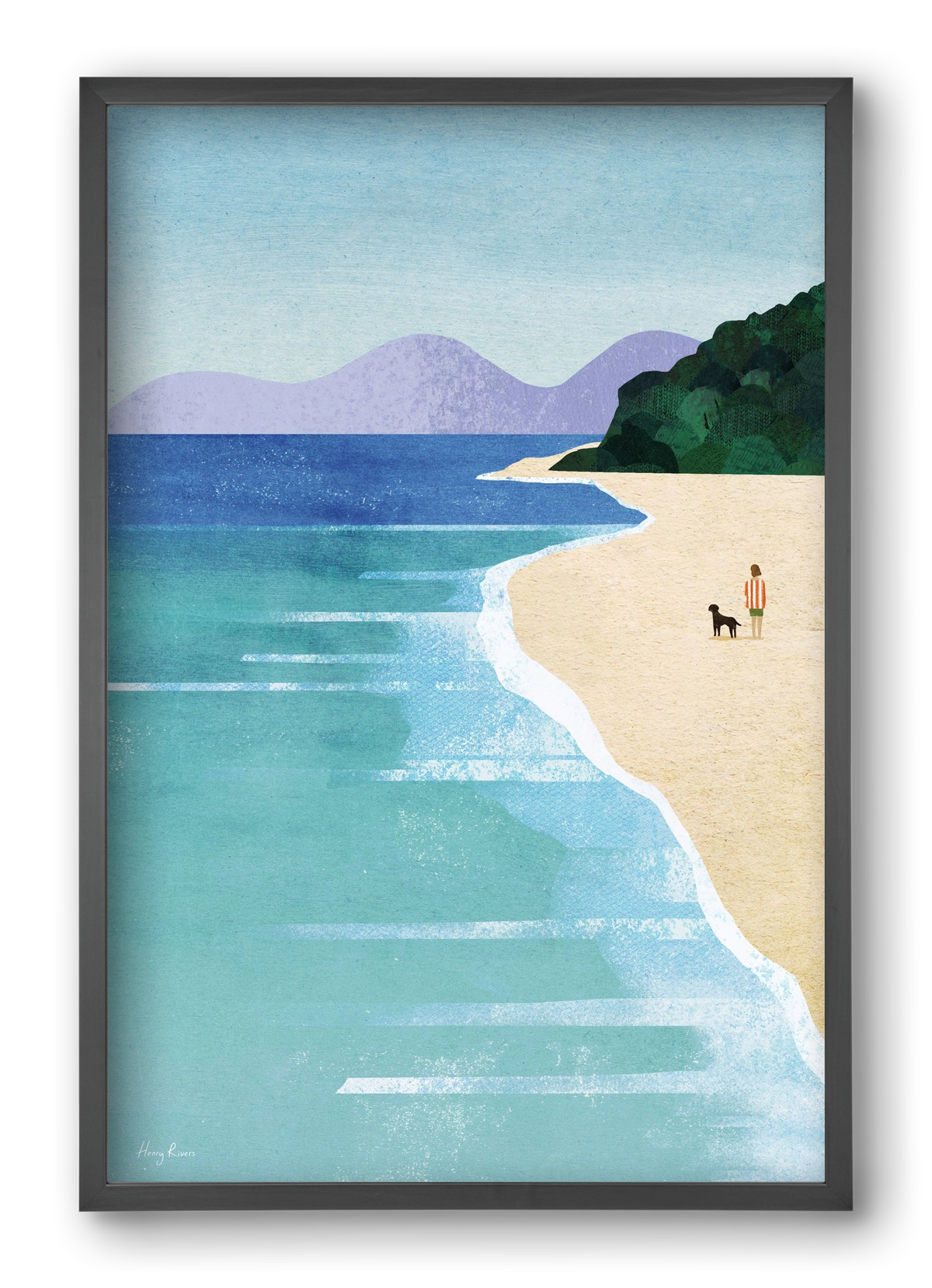 Beach Girl, 40x60 cm (40x60 cm), Fekete keret