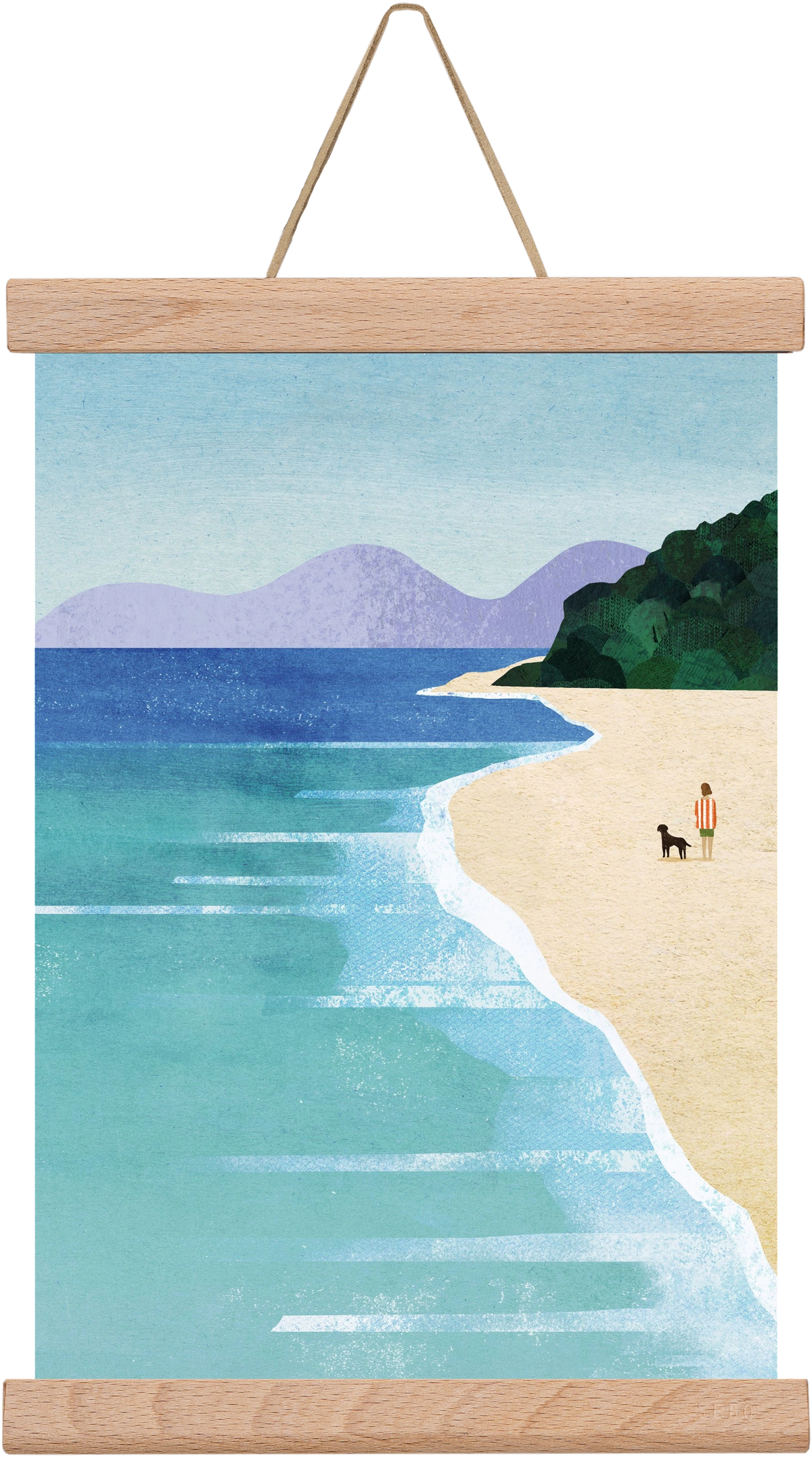 Beach Girl, 20x30 cm (20x30 cm), Tölgy akasztó