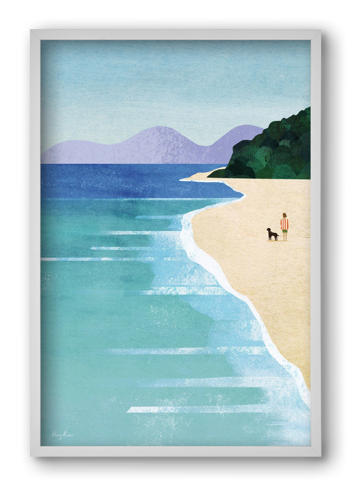 Beach Girl, 40x60 cm (40x60 cm), Fehér keret