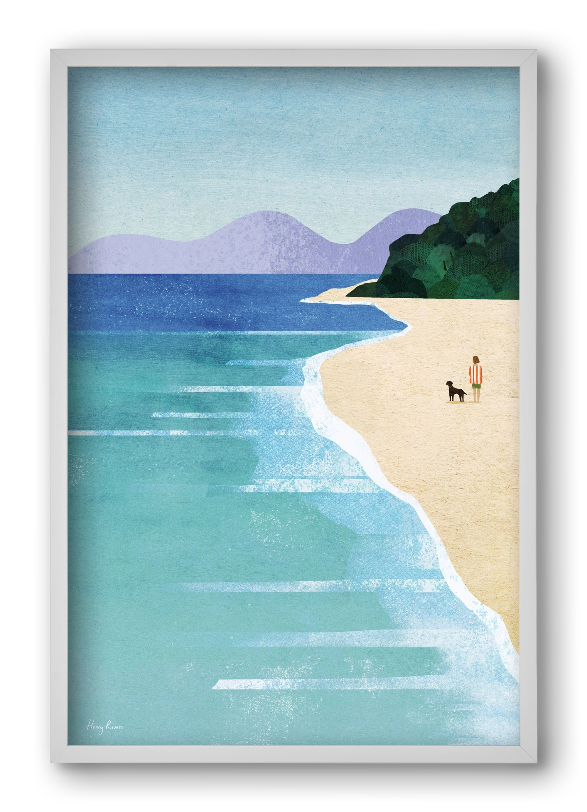 Beach Girl, 40x60 cm (40x60 cm), Fehér keret