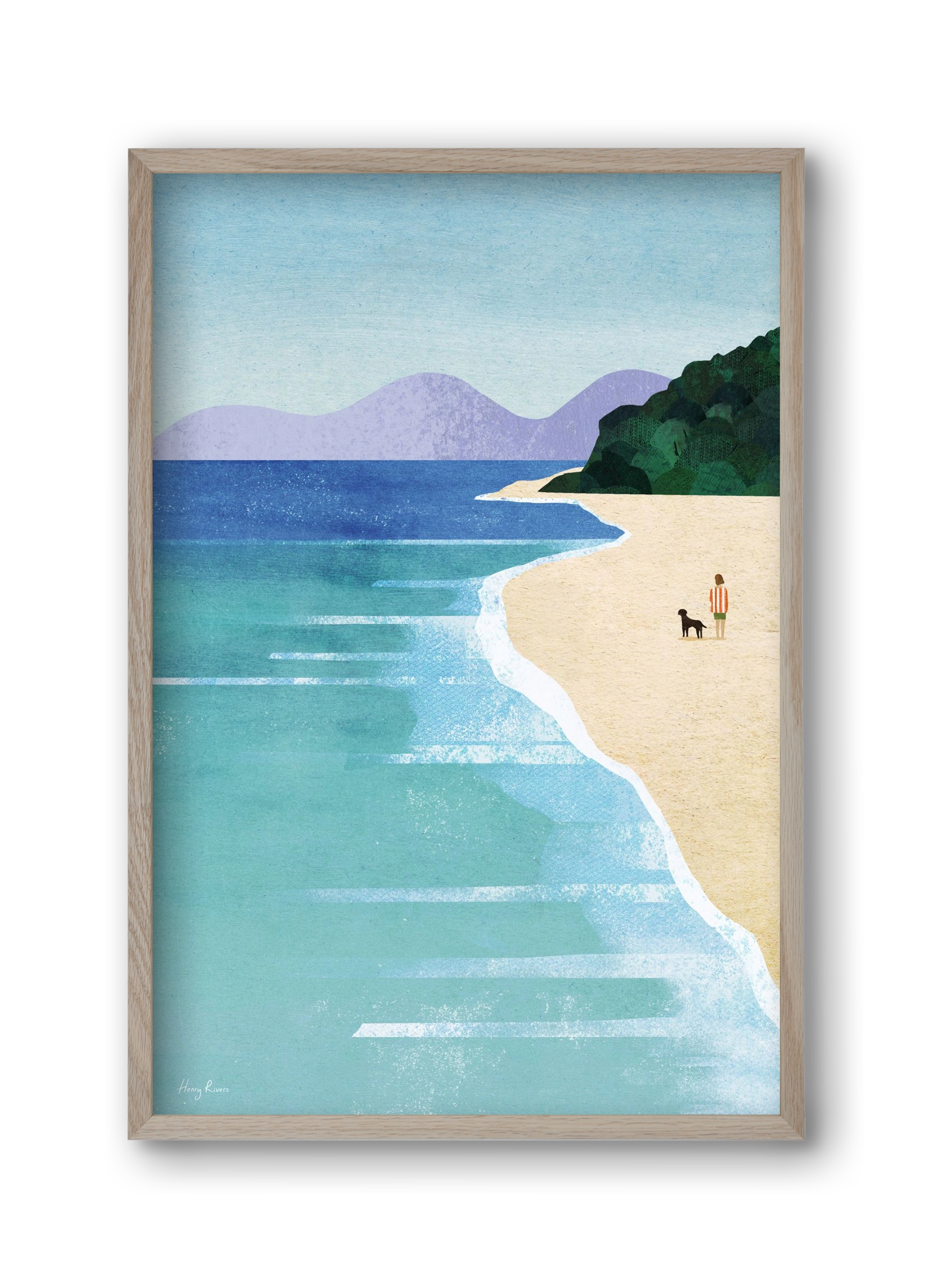 Beach Girl, 30x45 cm (30x45 cm), Tölgy keret