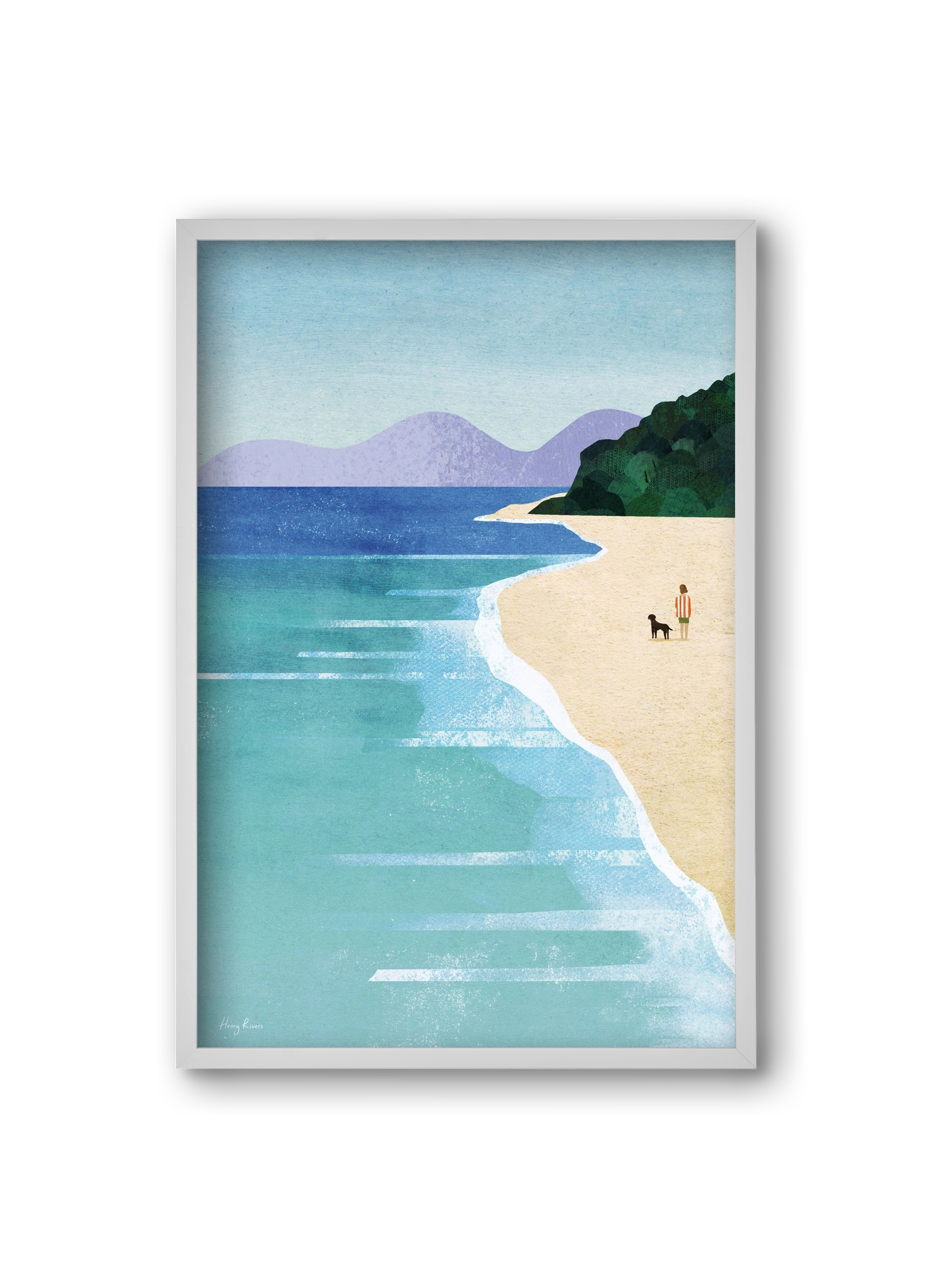 Beach Girl, 20x30 cm (20x30 cm), Fehér keret