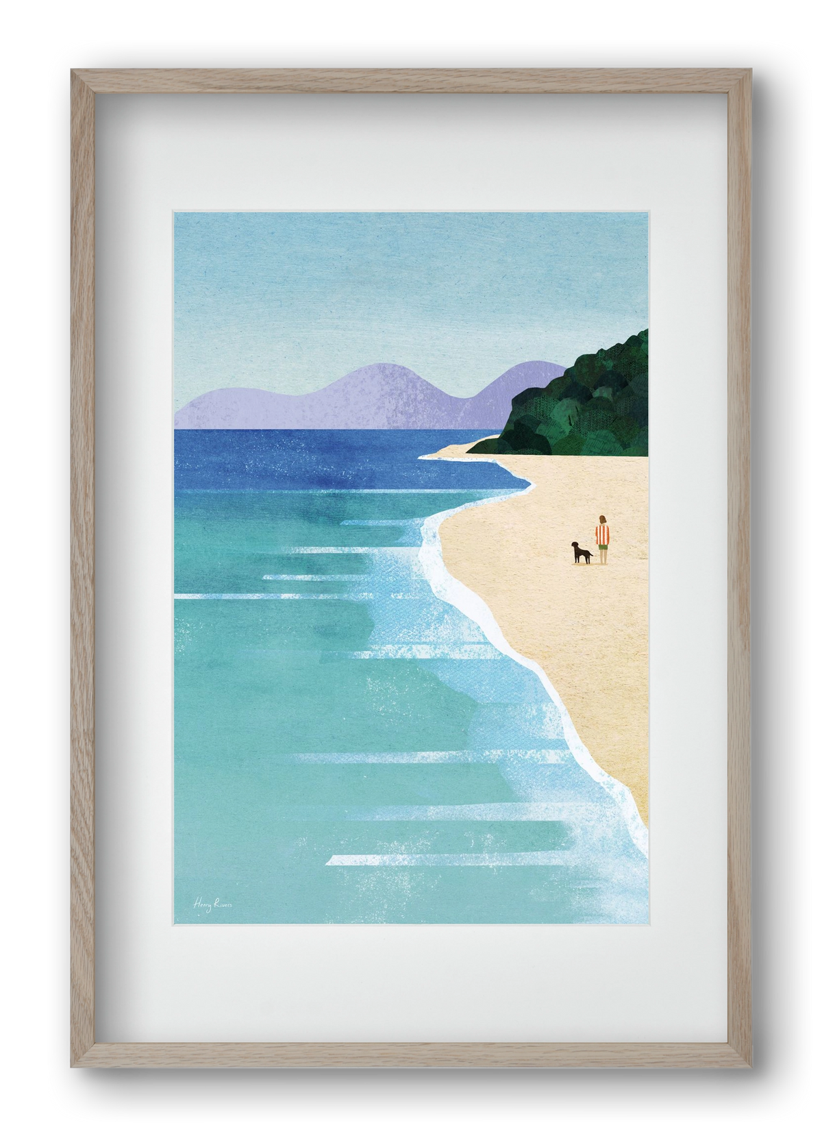 Beach Girl, 40x60 cm (30x45 cm), Tölgy keret, paszpartuval