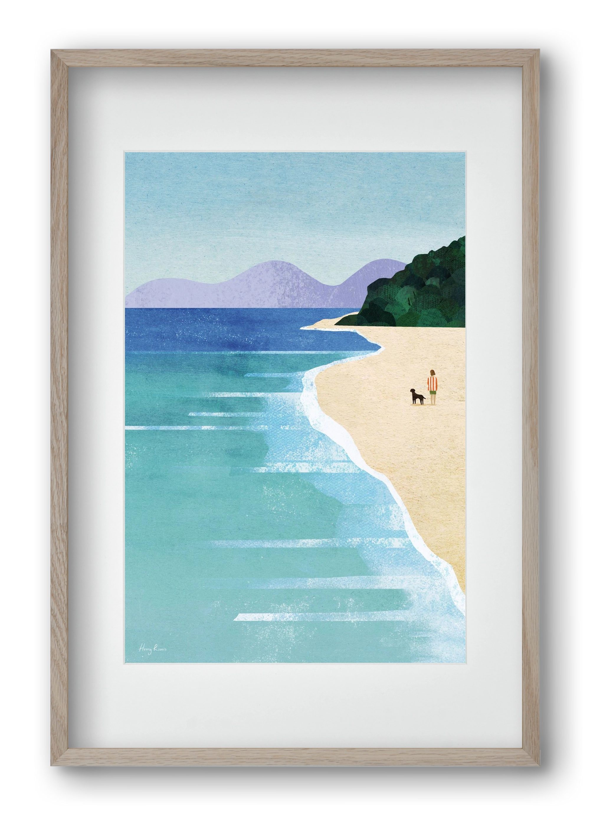 Beach Girl, 40x60 cm (30x45 cm), Tölgy keret, paszpartuval