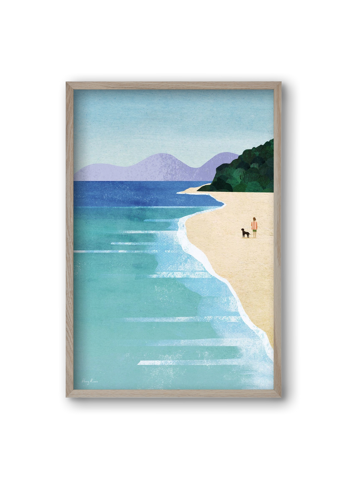 Beach Girl, 20x30 cm (20x30 cm), Tölgy keret