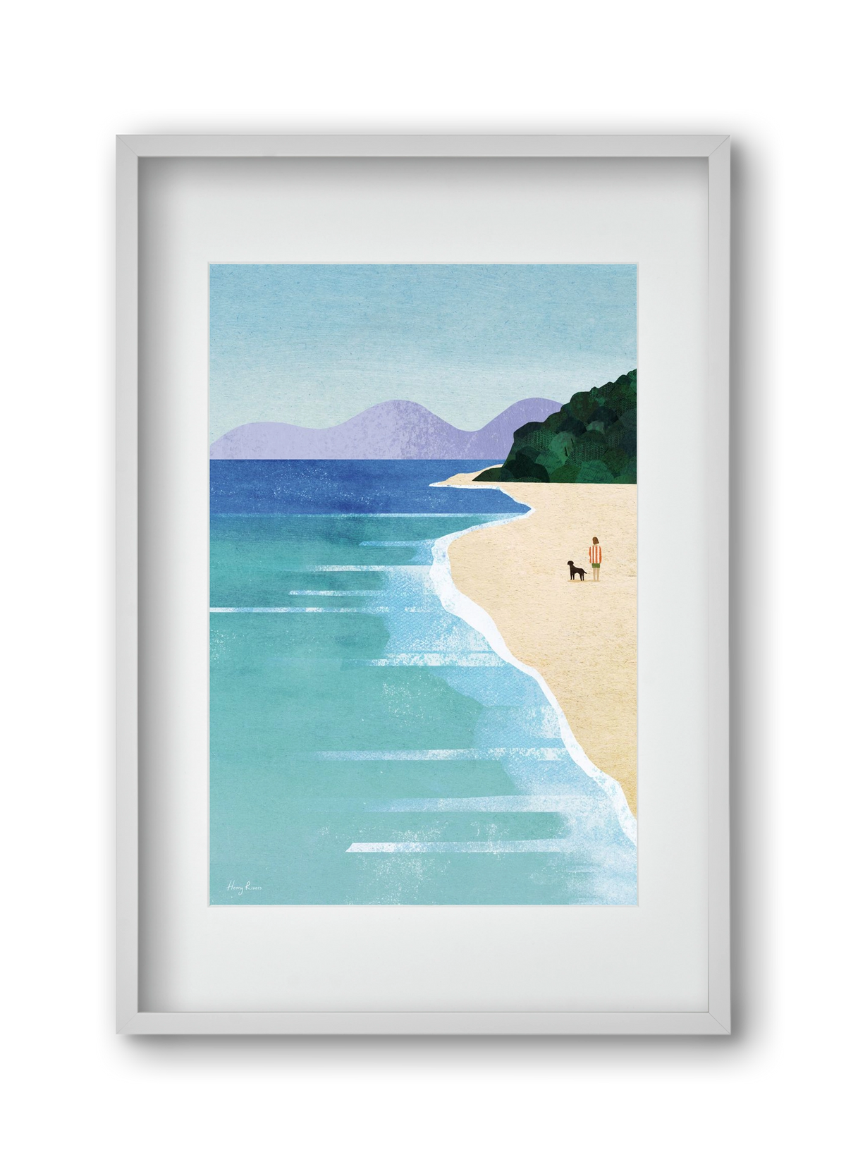 Beach Girl, 30x45 cm (20x30 cm), Fehér keret, paszpartuval