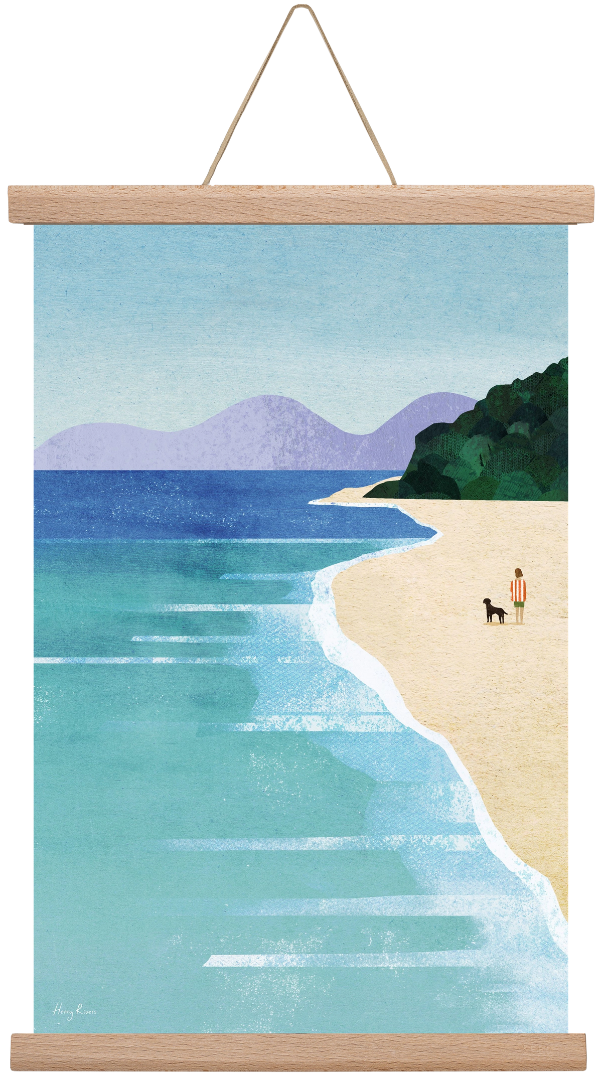 Beach Girl, 30x45 cm (30x45 cm), Tölgy akasztó