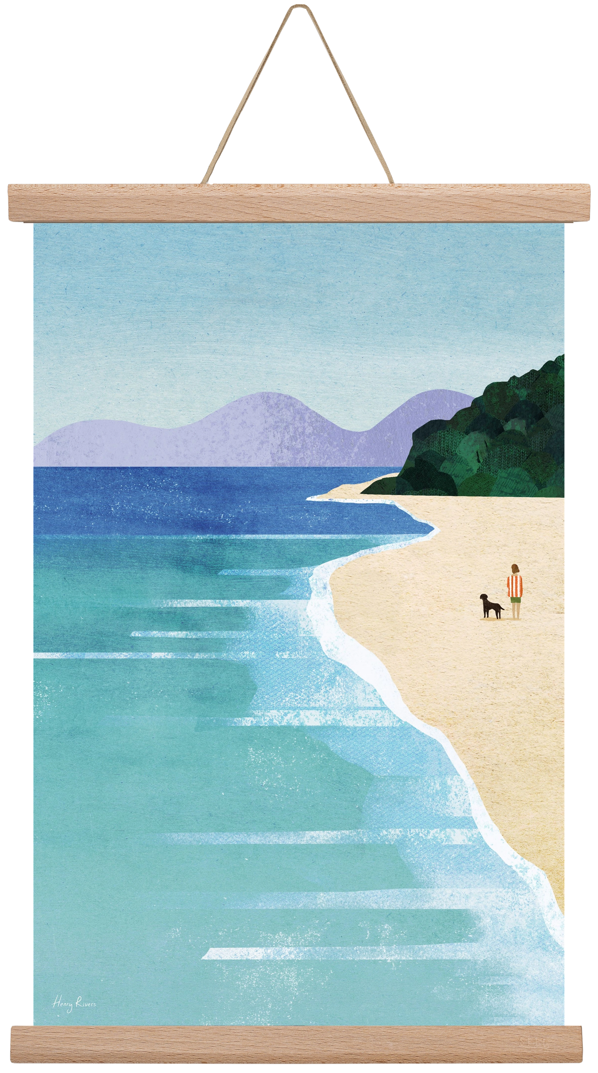 Beach Girl, 30x45 cm (30x45 cm), Tölgy akasztó