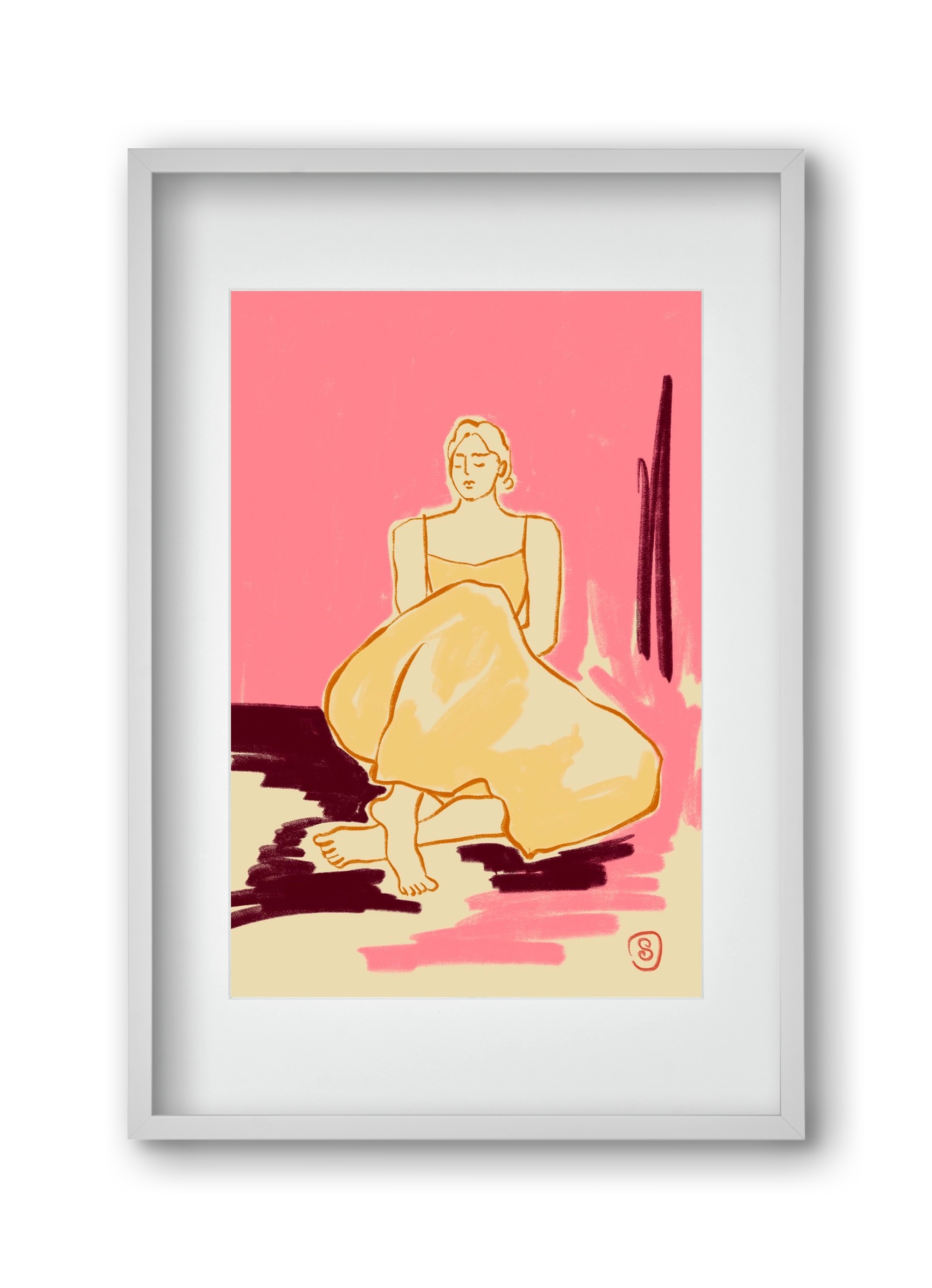 PINK DREAM, 30x45 cm (20x30 cm), Fehér keret, paszpartuval