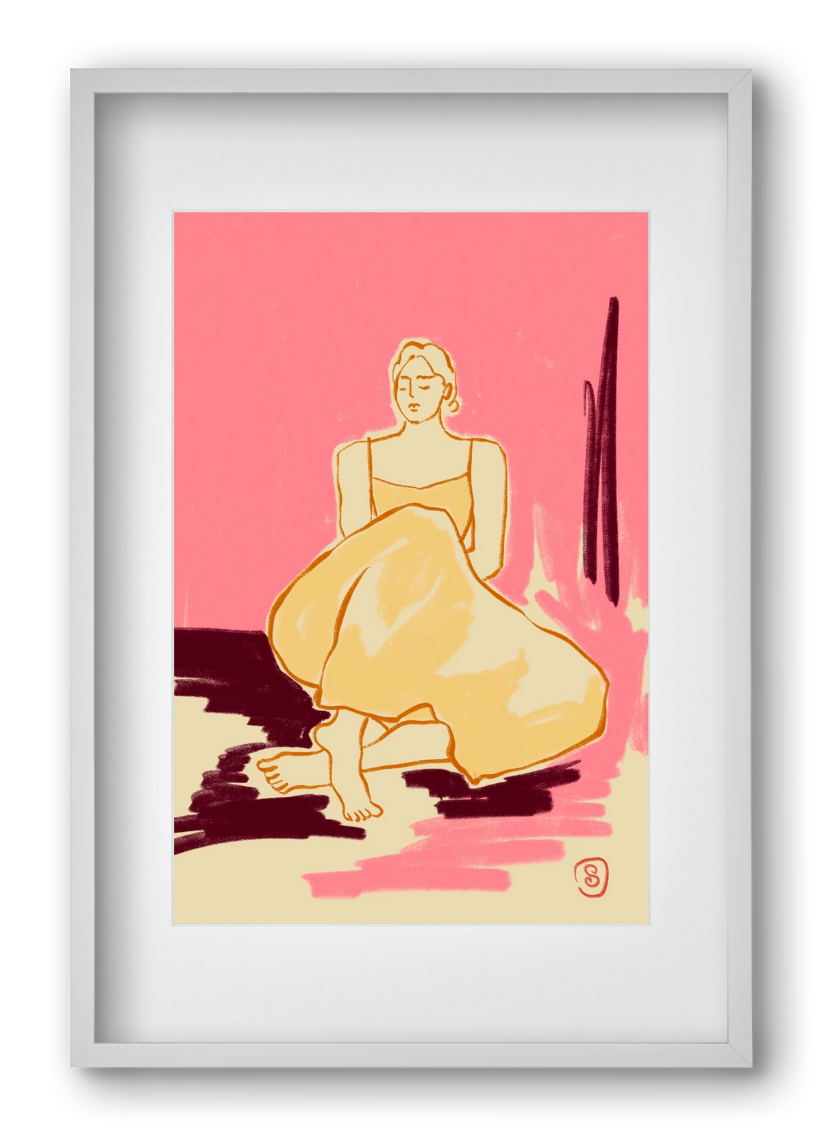 PINK DREAM, 40x60 cm (30x45 cm), Fehér keret, paszpartuval