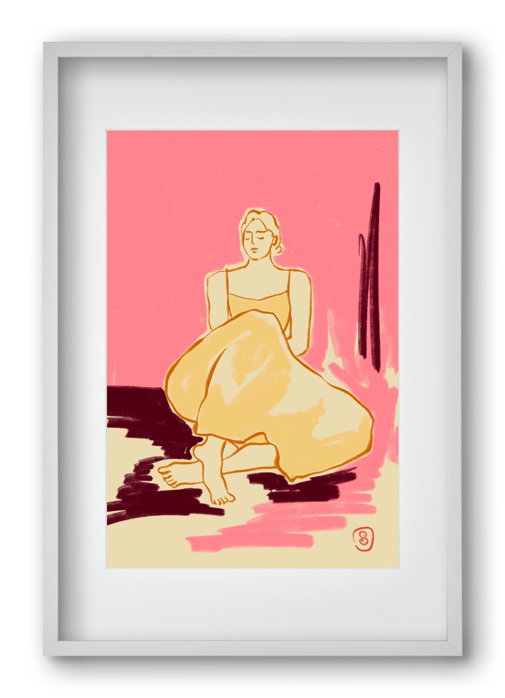 PINK DREAM, 40x60 cm (30x45 cm), Fehér keret, paszpartuval