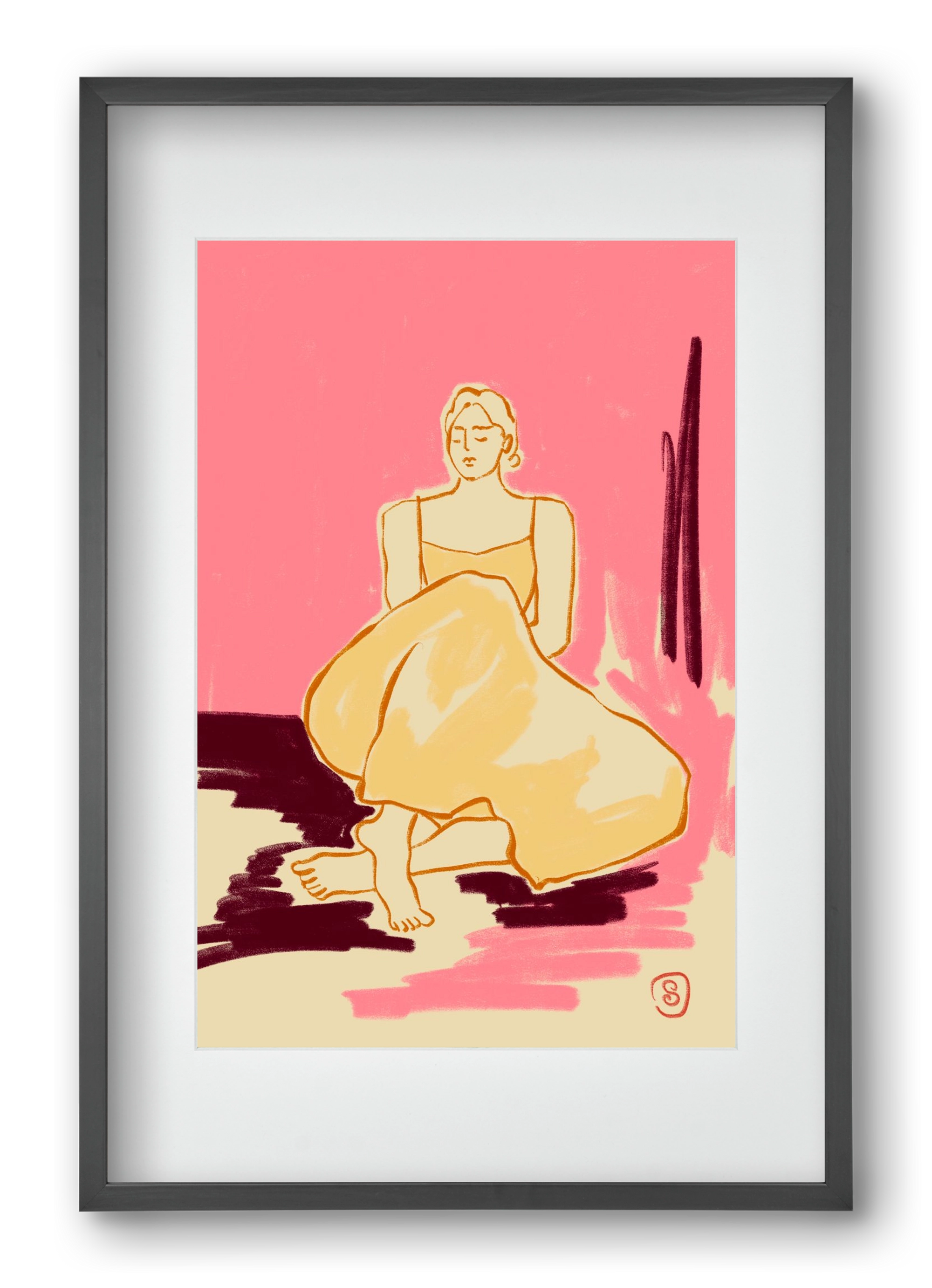 PINK DREAM, 40x60 cm (30x45 cm), Fekete keret, paszpartuval