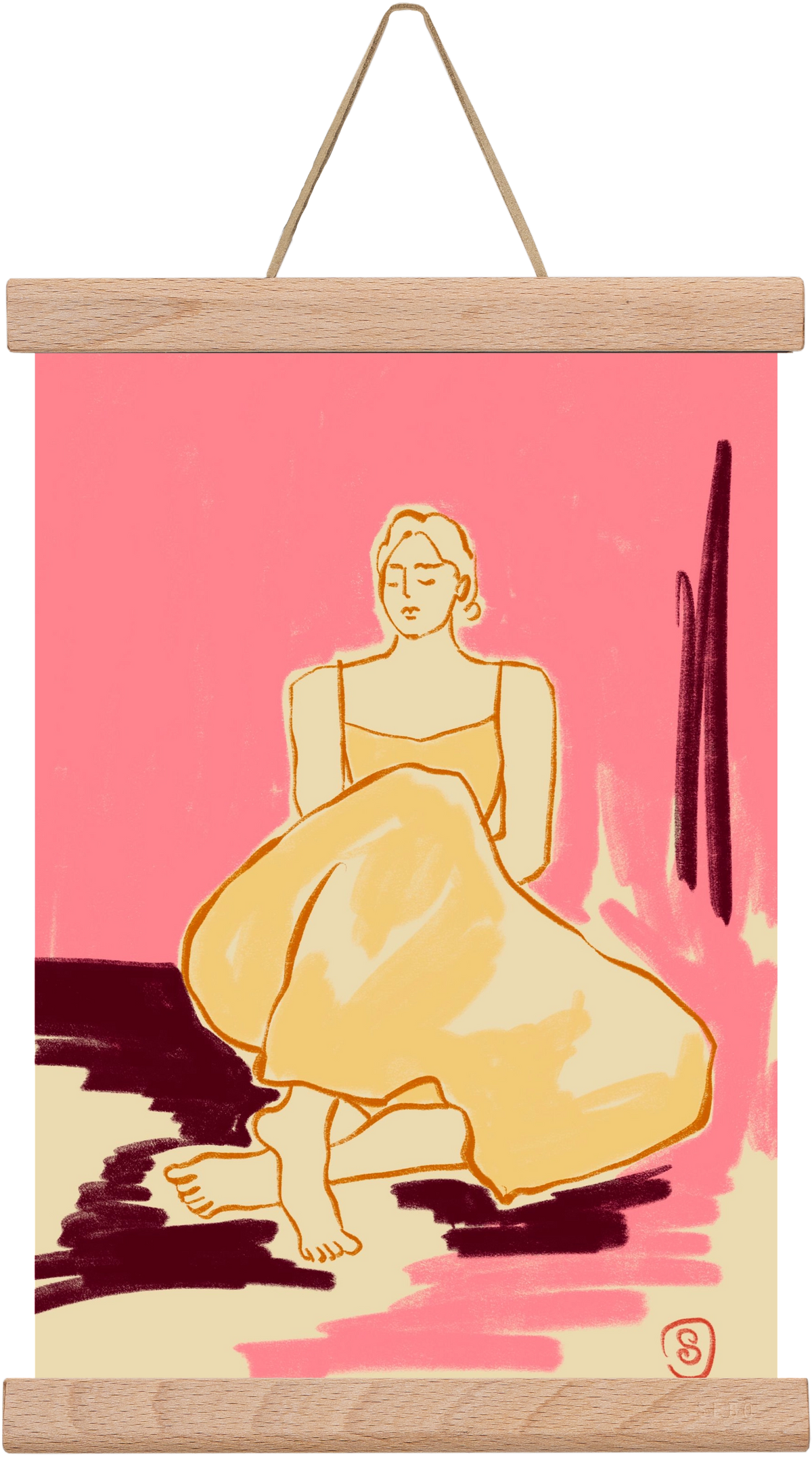 PINK DREAM, 20x30 cm (20x30 cm), Tölgy akasztó