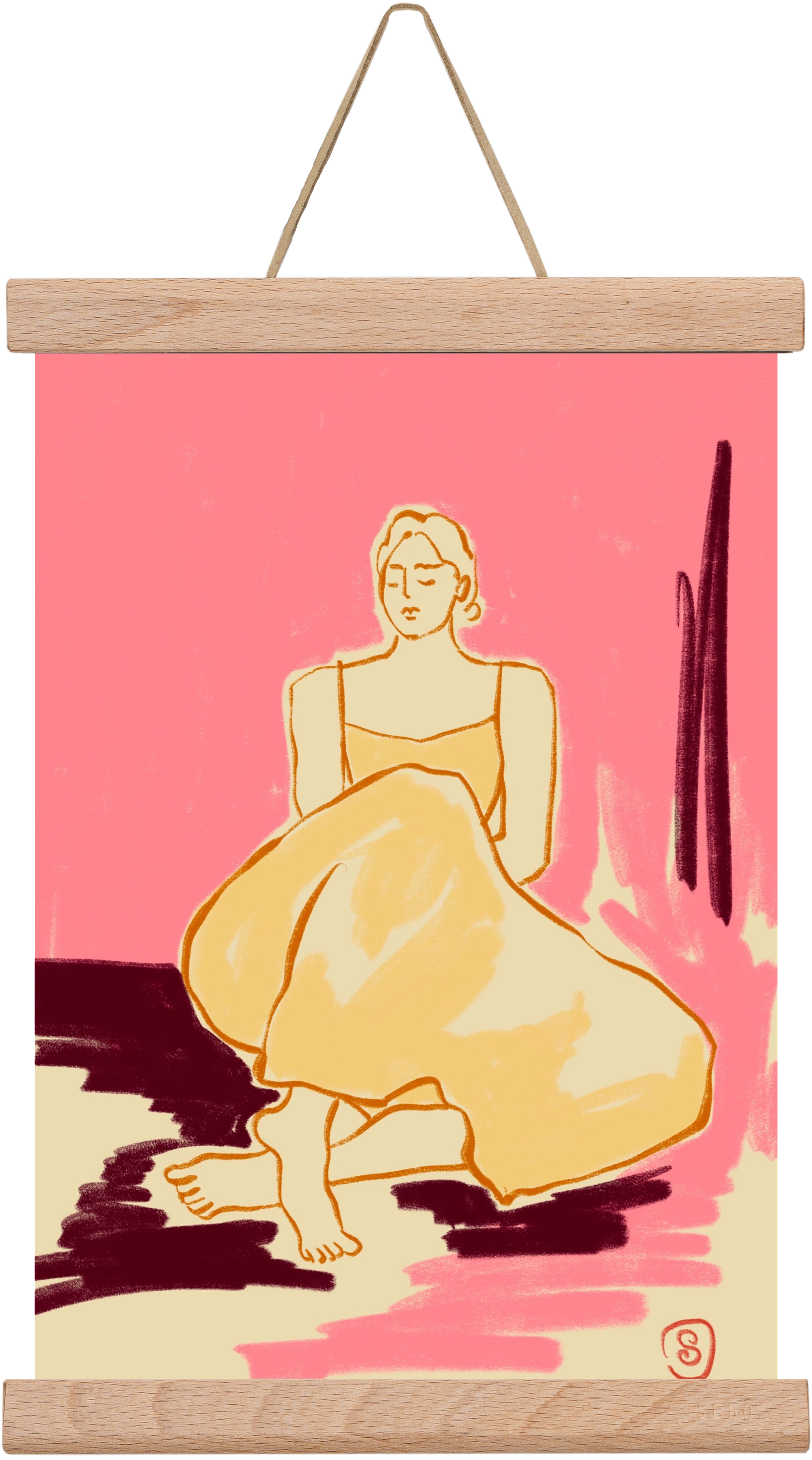 PINK DREAM, 20x30 cm (20x30 cm), Tölgy akasztó