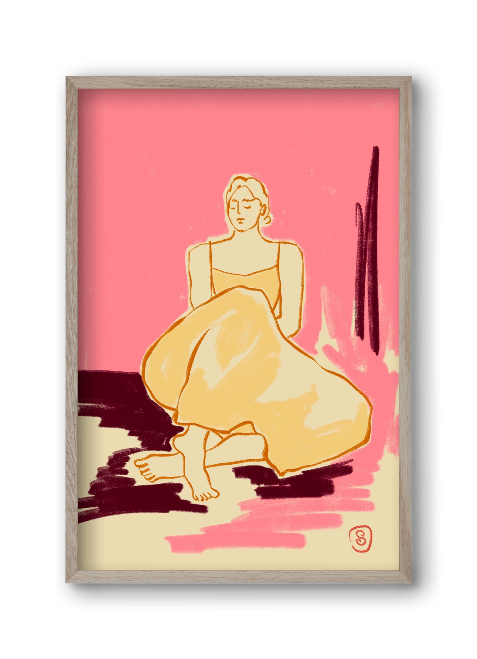 PINK DREAM, 30x45 cm (30x45 cm), Tölgy keret