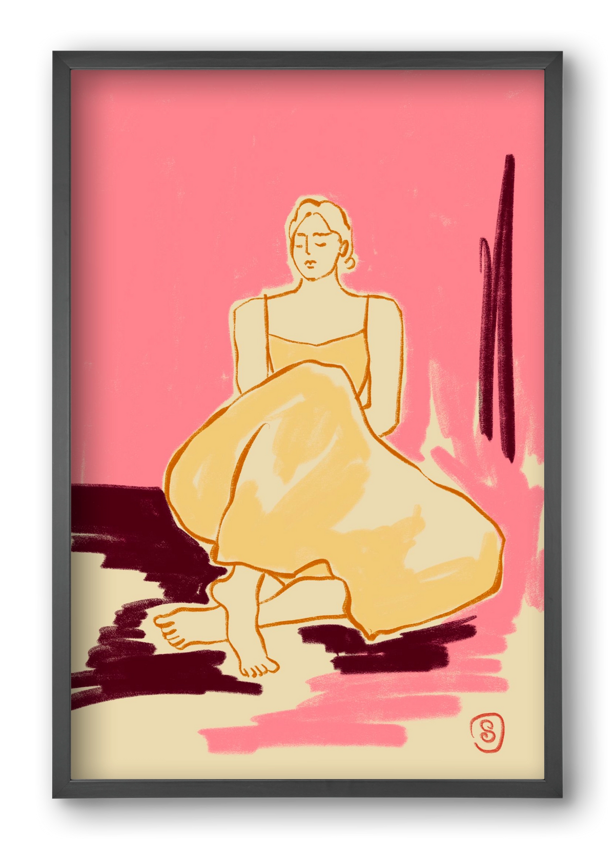 PINK DREAM, 40x60 cm (40x60 cm), Fekete keret