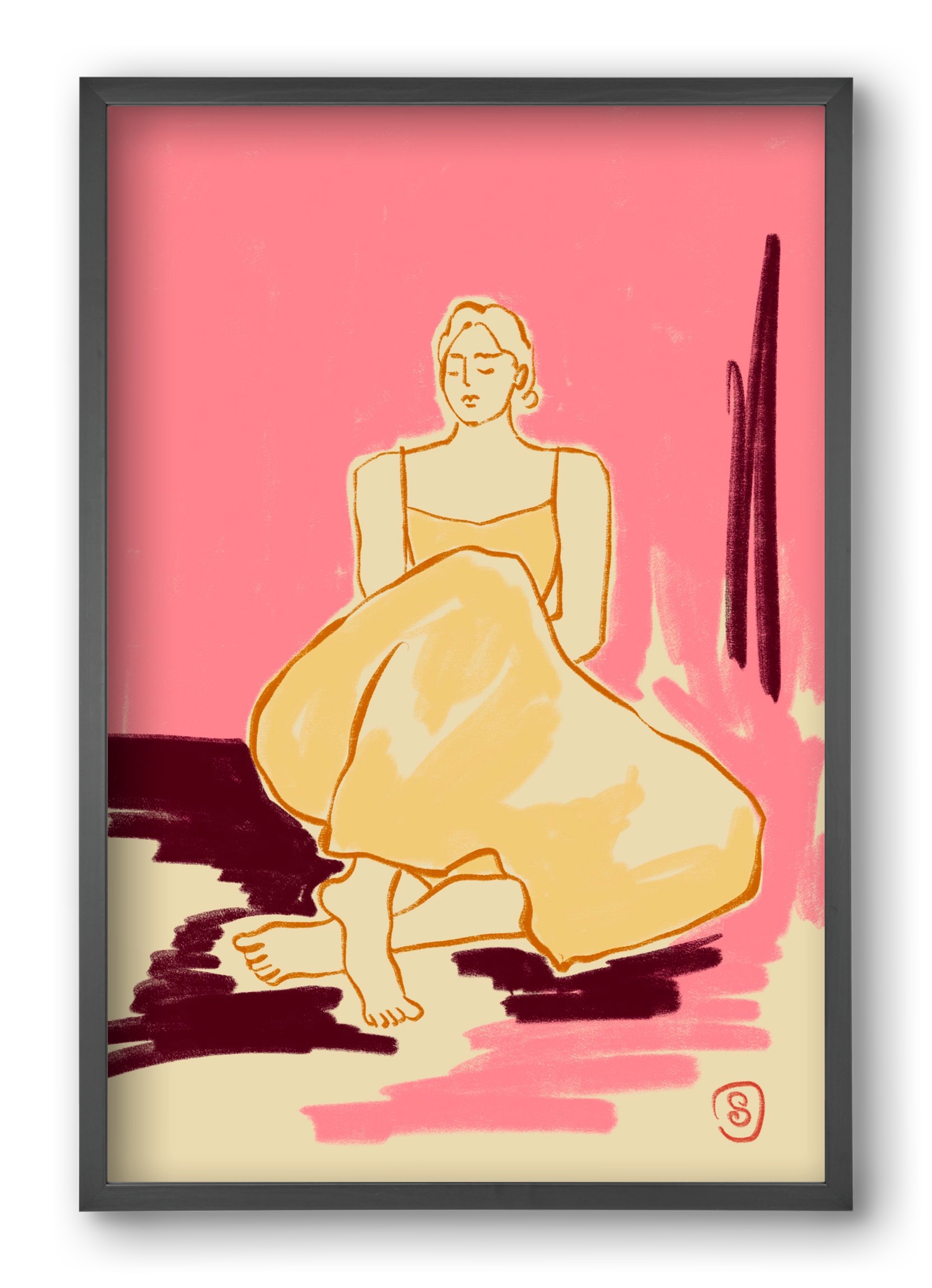 PINK DREAM, 40x60 cm (40x60 cm), Fekete keret