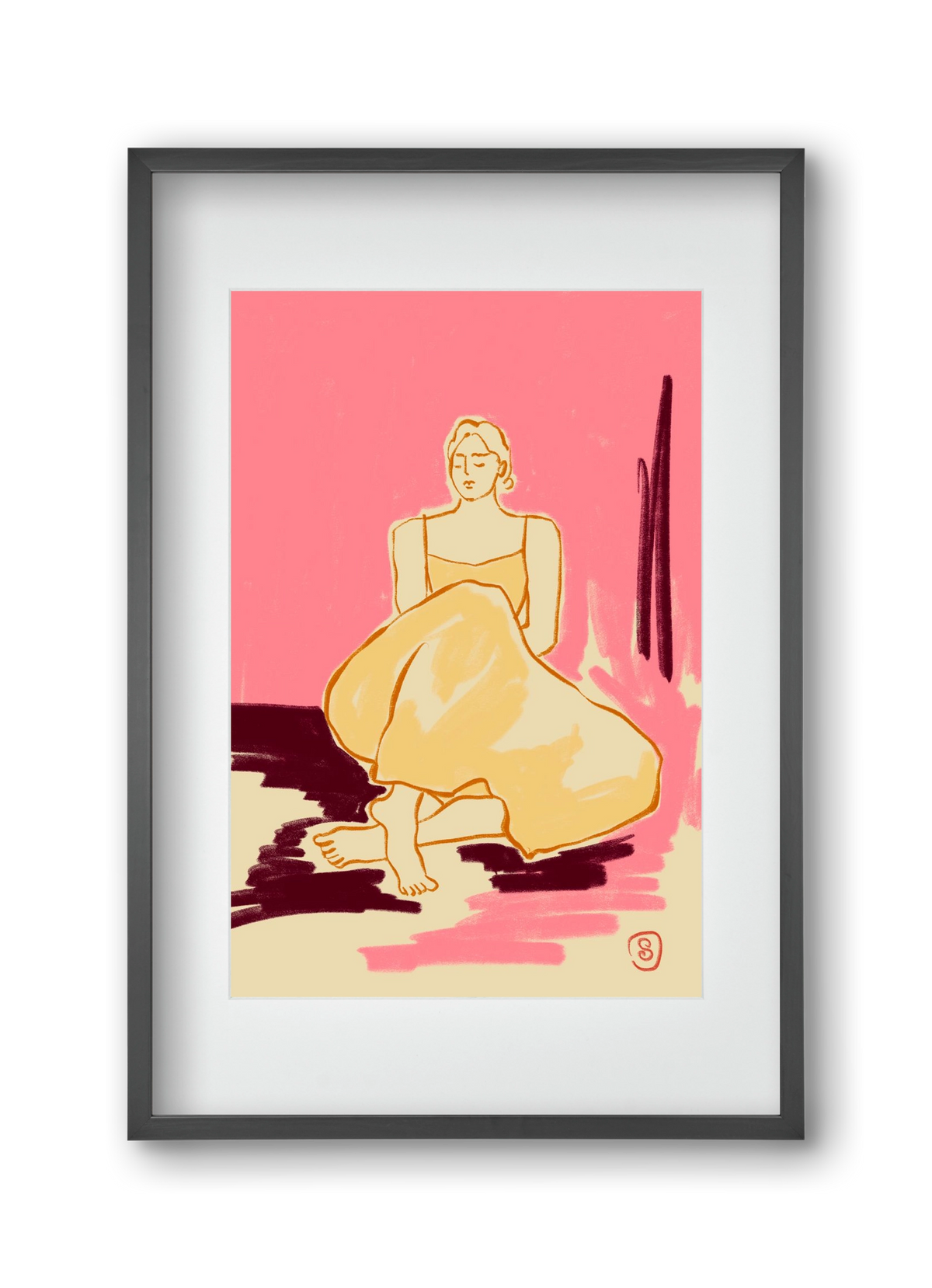 PINK DREAM, 30x45 cm (20x30 cm), Fekete keret, paszpartuval