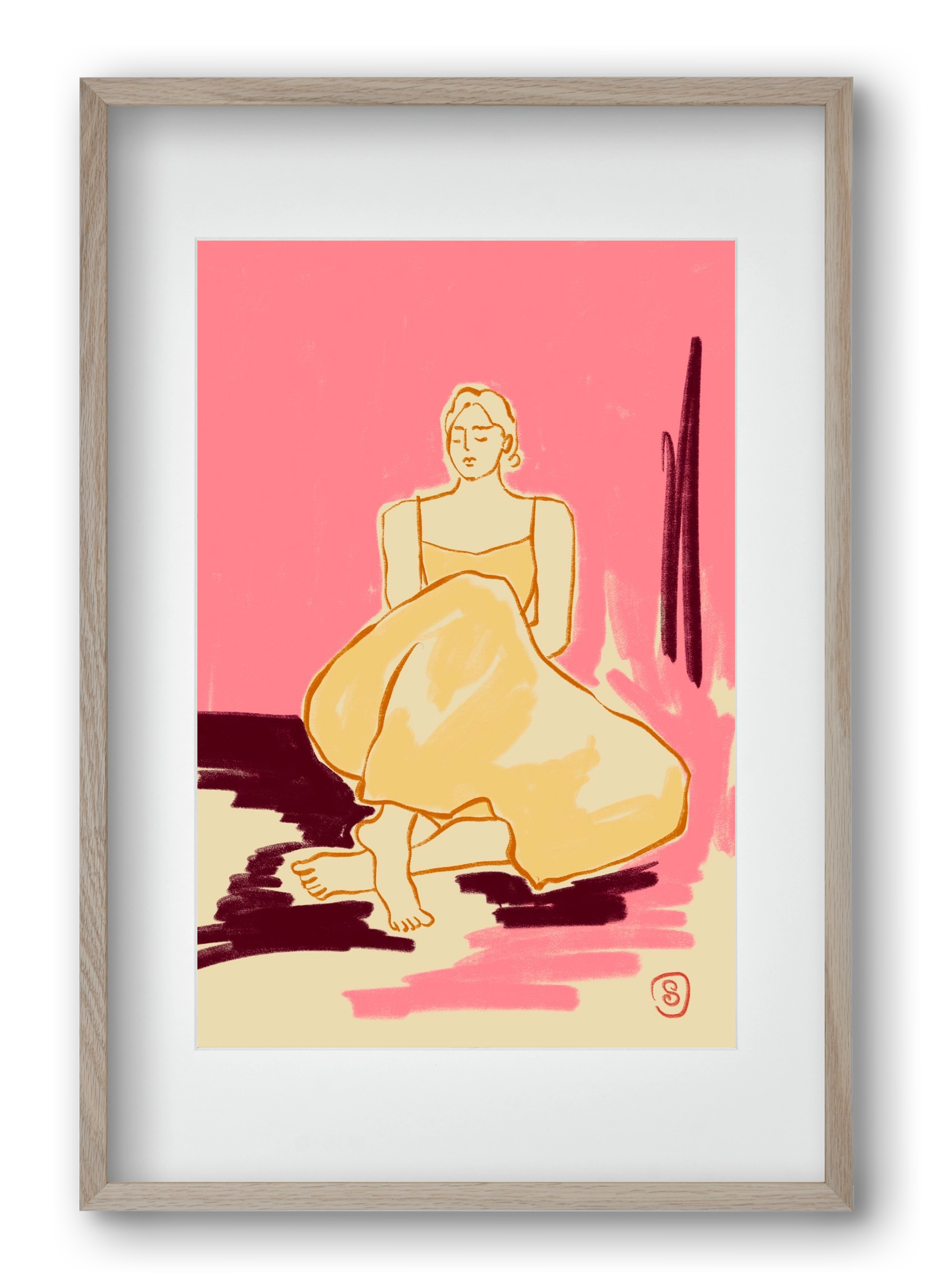 PINK DREAM, 40x60 cm (30x45 cm), Tölgy keret, paszpartuval